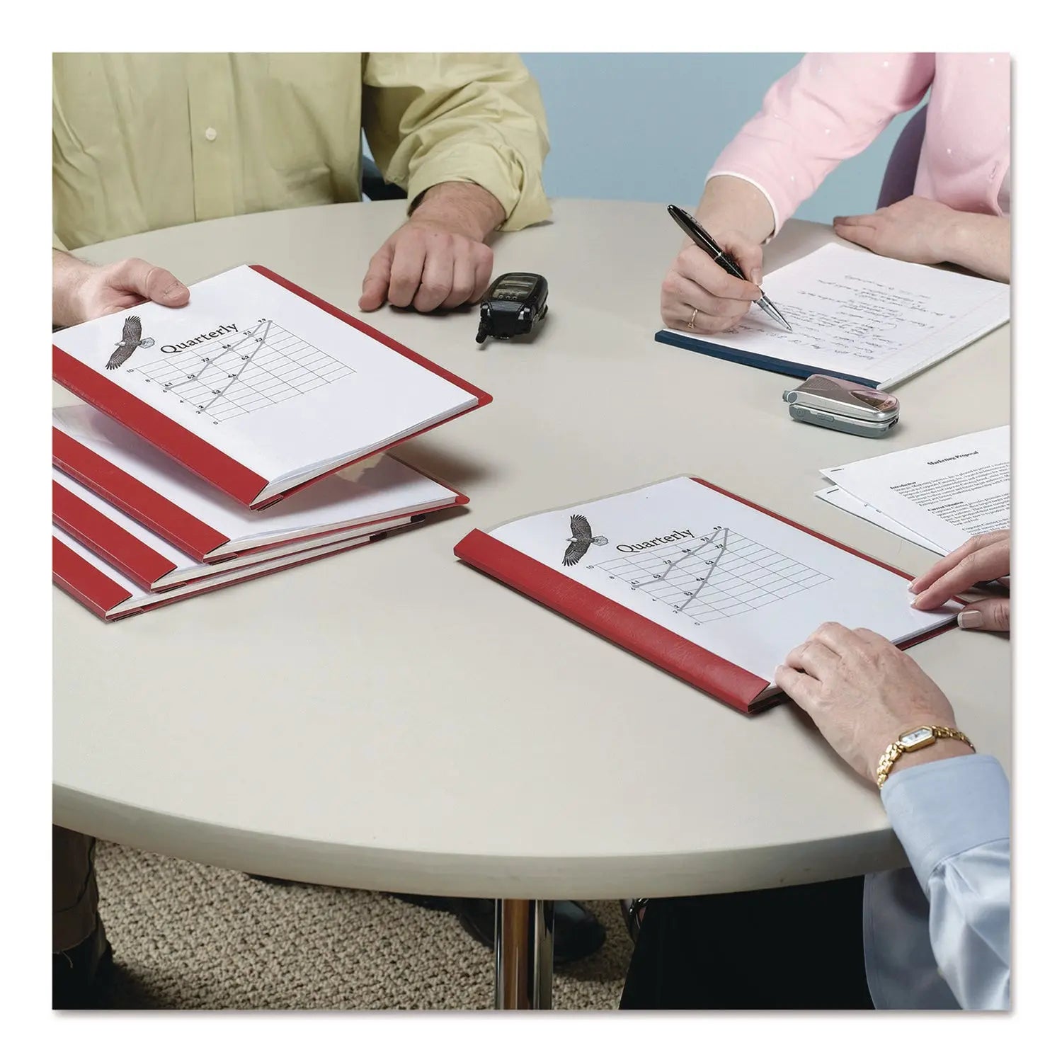 Poly Report Cover, Tang Clip, Letter, 1/2" Capacity, Clear/Red, 25/Box Smead Flipcost