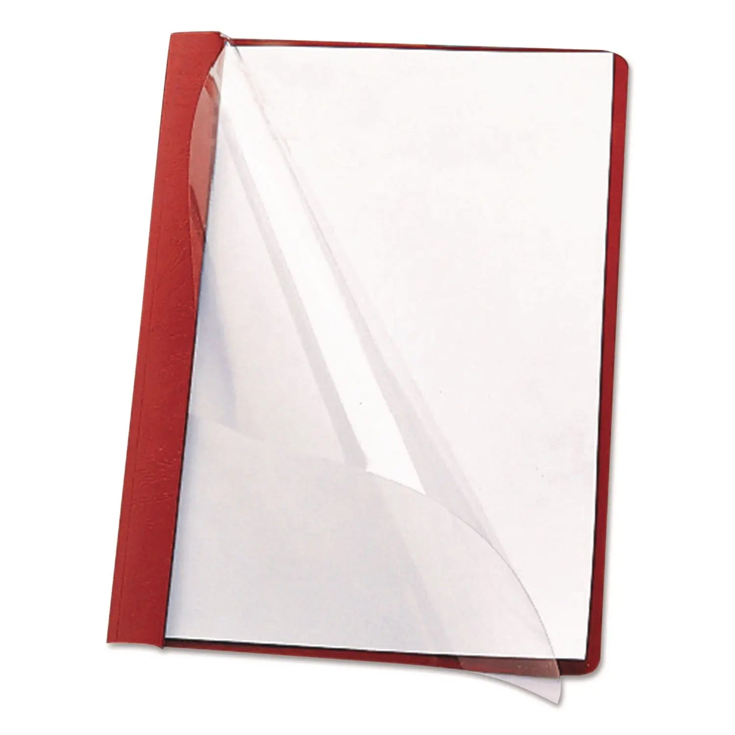 Poly Report Cover, Tang Clip, Letter, 1/2" Capacity, Clear/Red, 25/Box Smead Flipcost