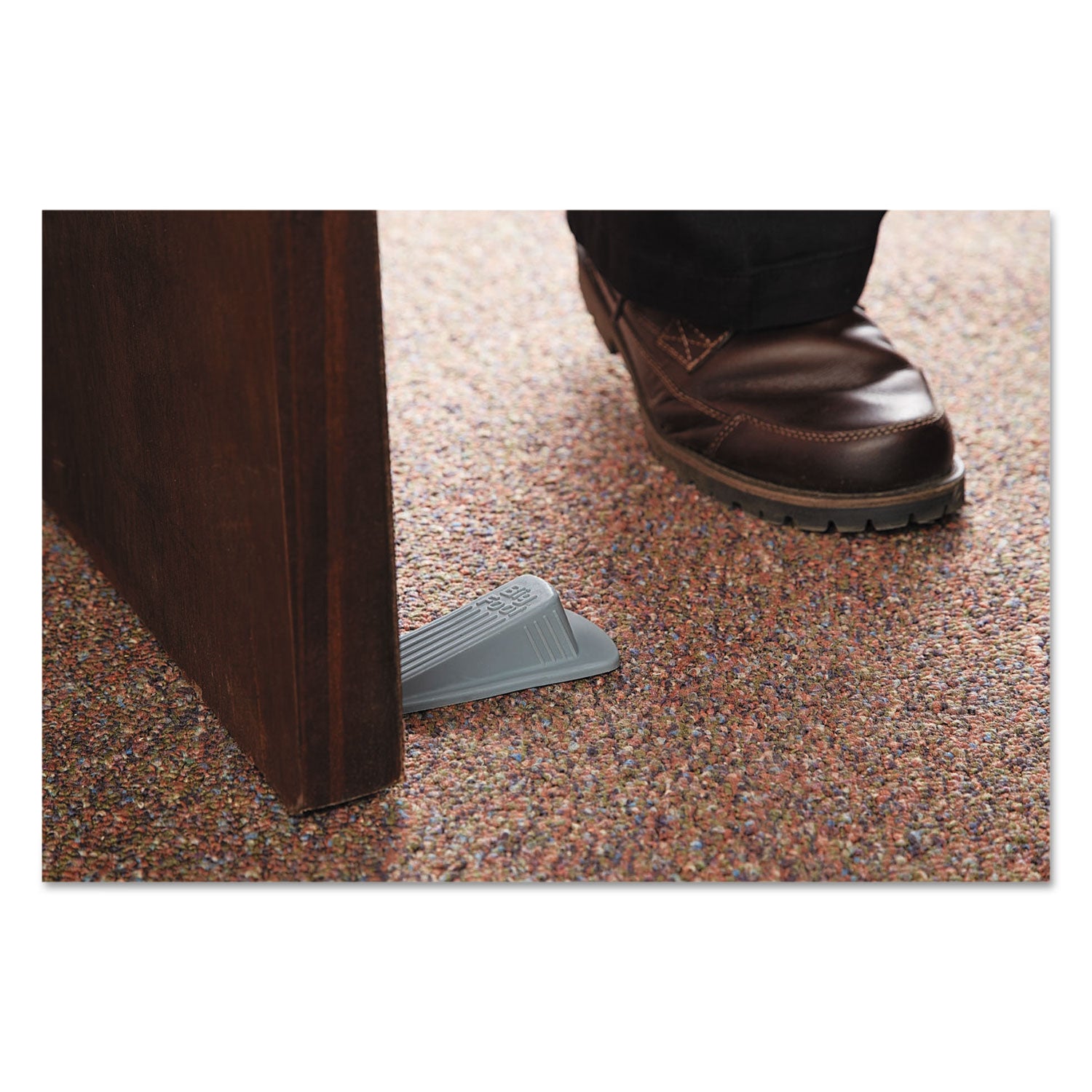 Master Caster® Big Foot Doorstop, No Slip Rubber Wedge, 2.25w X 4.75d X 1.25h, Gray