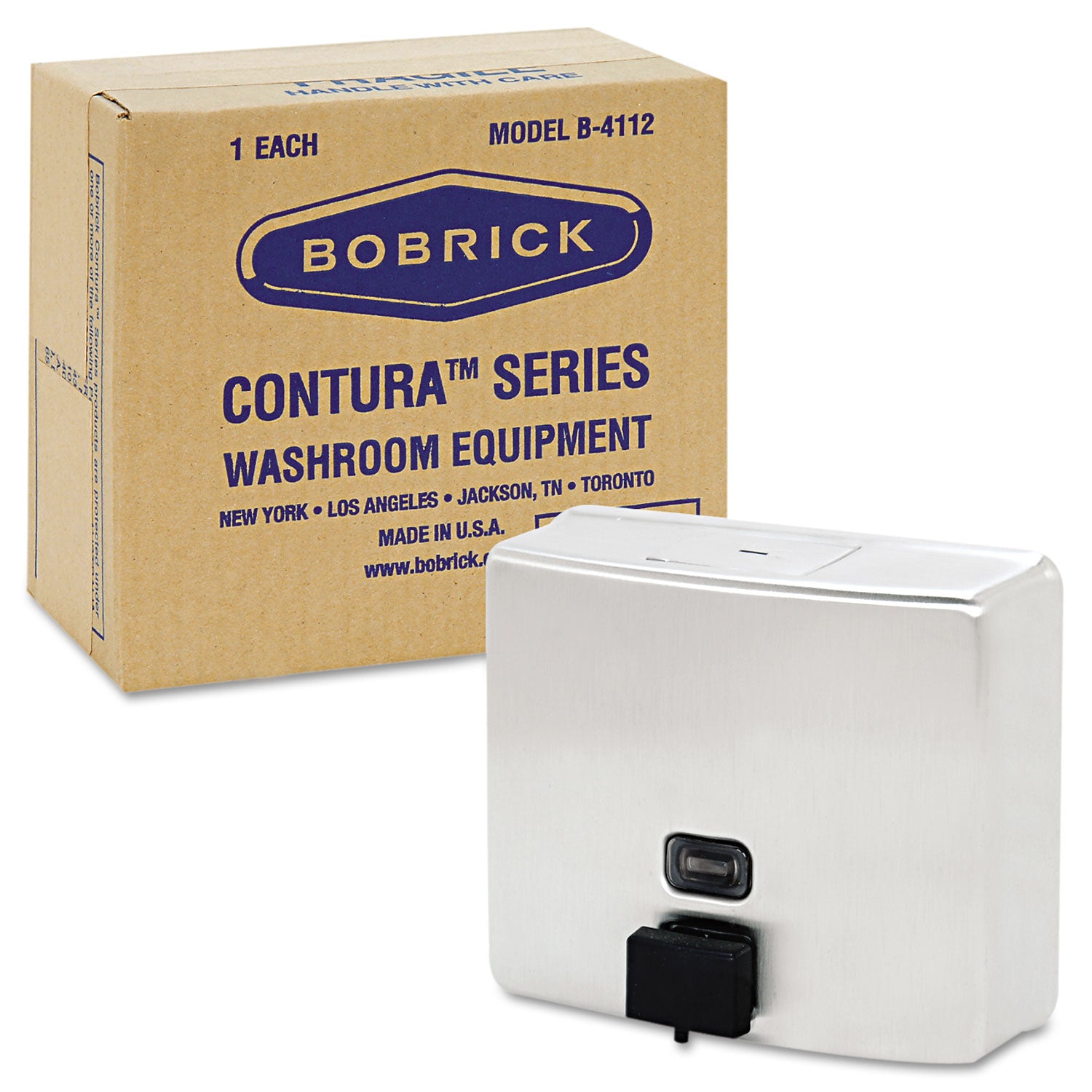 Bobrick Conturaseries Surface-Mounted Liquid Soap Dispenser, 40 Oz, 7 X 3.31 X 6.13, Stainless Steel Satin