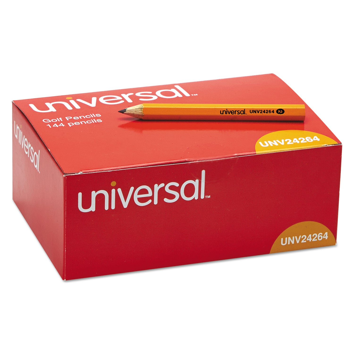 Universal™ Golf And Pew Pencil, Hb (#2), Black Lead, Yellow Barrel, 144/box