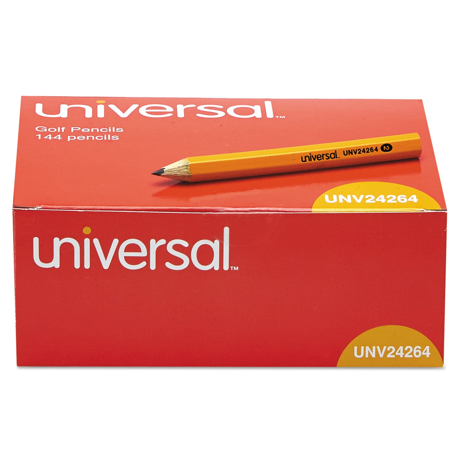 Universal™ Golf And Pew Pencil, Hb (#2), Black Lead, Yellow Barrel, 144/box