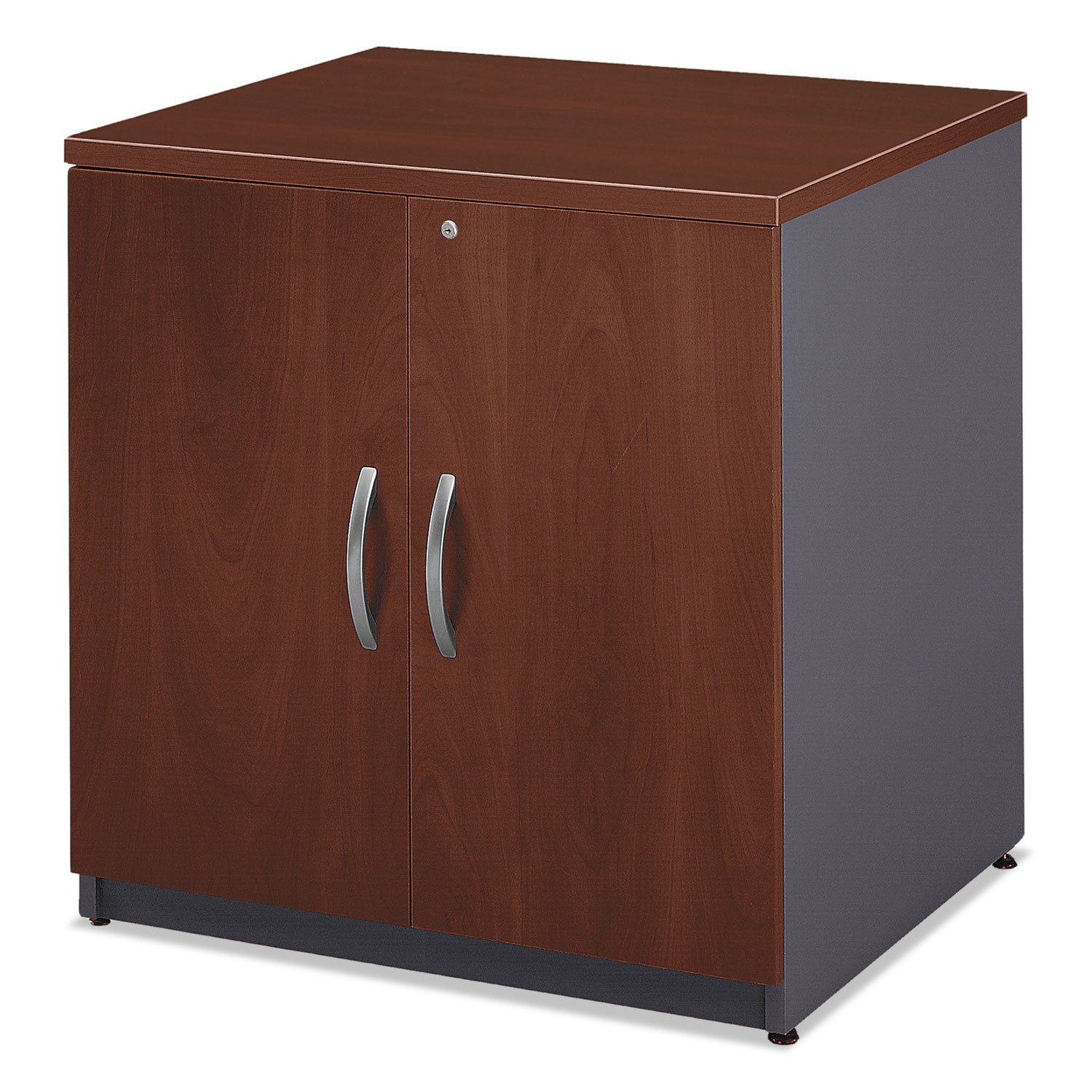 Bush® Series C Collection 30W Storage Cabinet, Graphite Gray/Hansen Cherry