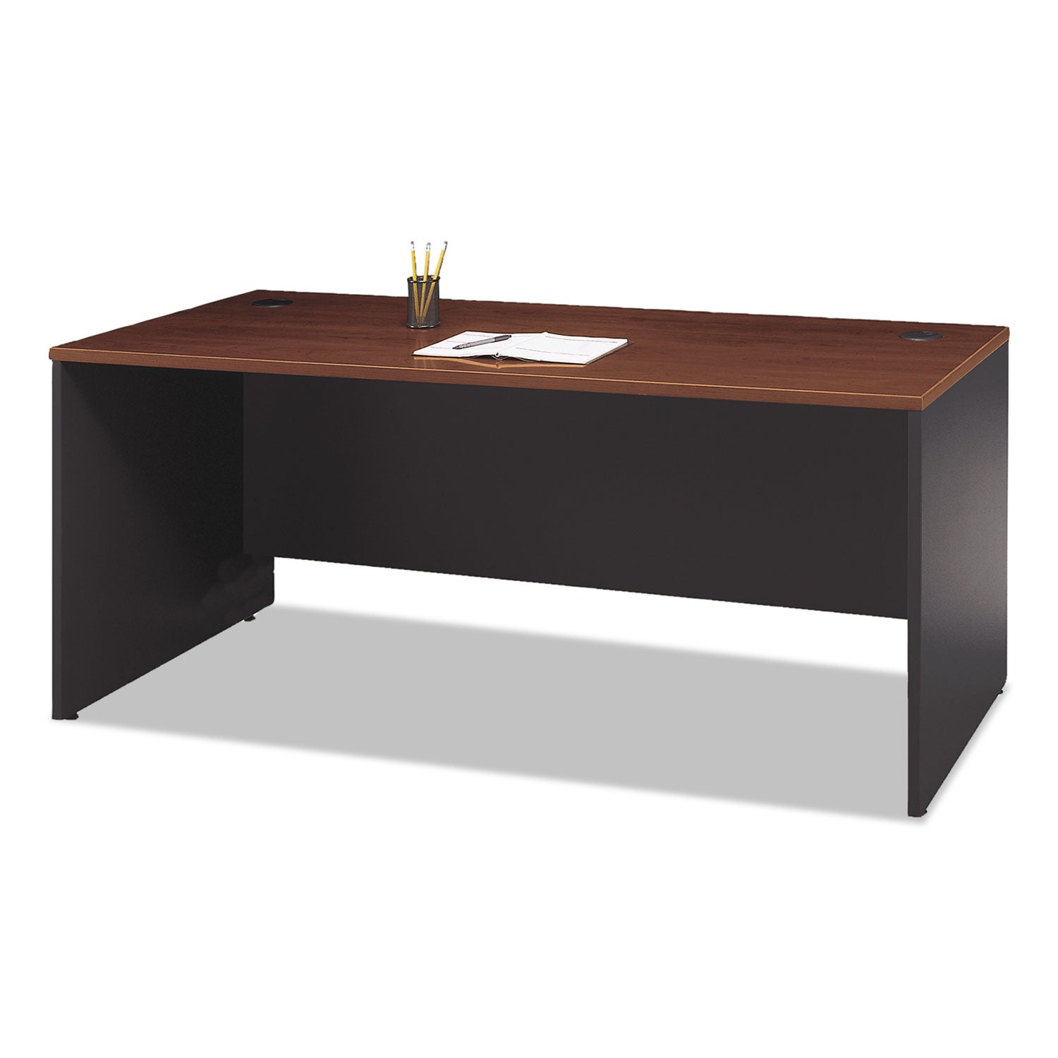 Bush® Series C Collection Desk Shell, 71.13" X 29.38" X 29.88", Hansen Cherry/graphite Gray