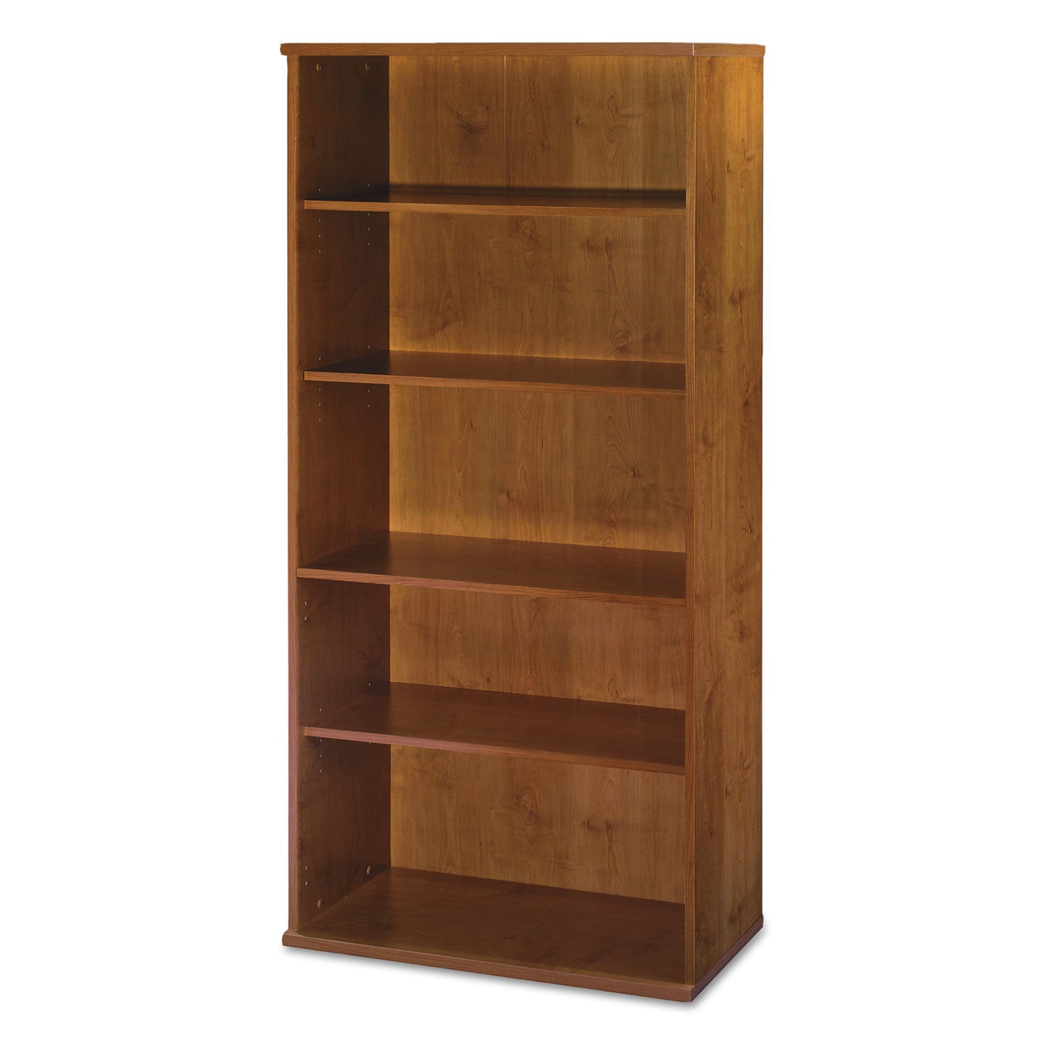 Bush® Series C Collection Bookcase, Five-Shelf, 35.63w x 15.38d x 72.78h, Natural Cherry