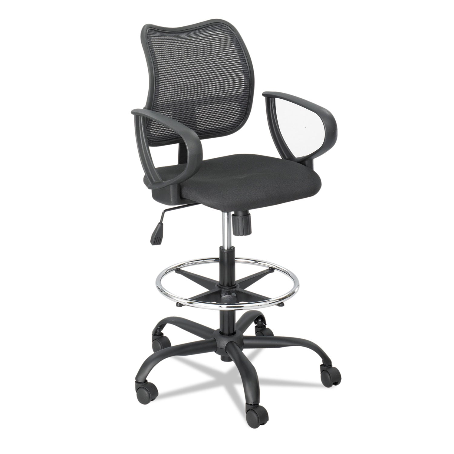 Safco® Vue Series Mesh Extended-Height Chair, Supports Up To 250 Lb, 23" To 33" Seat Height, Black Fabric