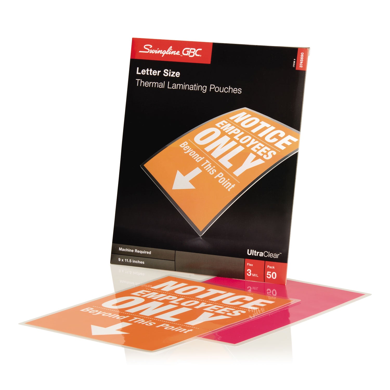 GBC® Ultraclear Thermal Laminating Pouches, 3 Mil, 9" X 11.5", Gloss Clear, 50/box