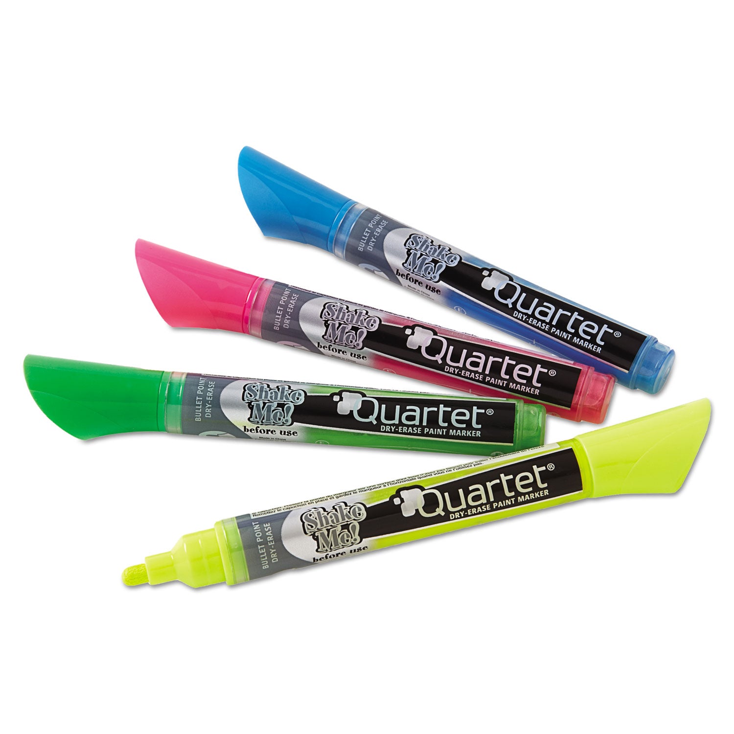 Quartet® Neon Dry Erase Marker Set, Broad Bullet Tip, Assorted Colors, 4/set