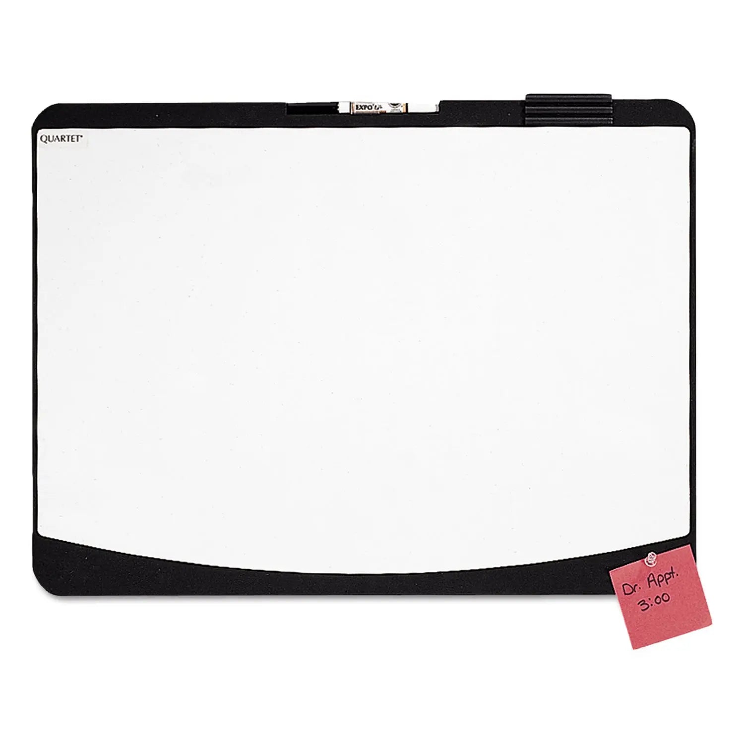Tack/Write Dry Erase Marker Board, 25.5" x 17.5", Black/White Surface, Black Plastic Frame Quartet® Flipcost