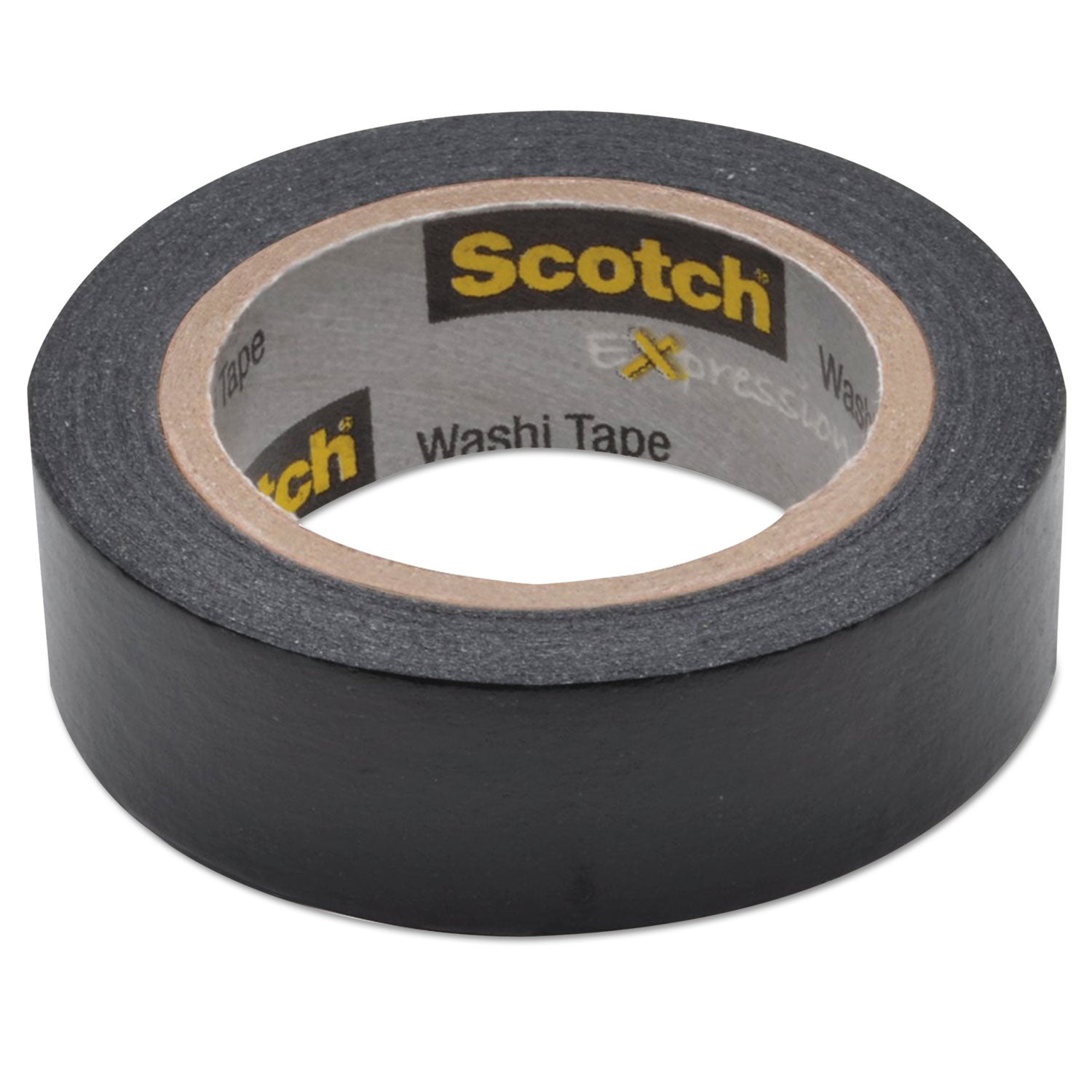 Scotch® Expressions Washi Tape, 1.25" Core, 0.59" X 32.75 Ft, Black