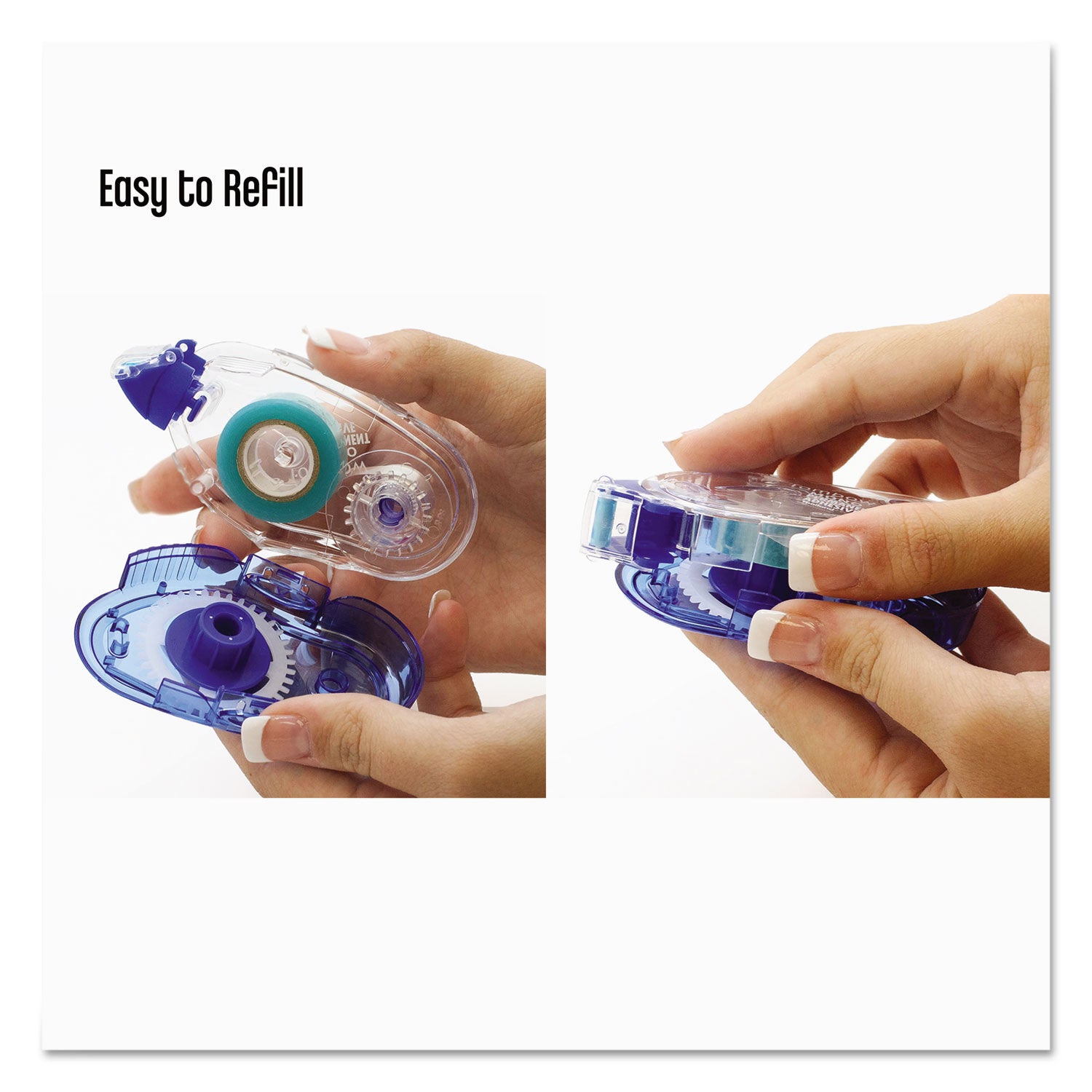 Tombow® Mono® Permanent Adhesive Refill, 0.33" X 39.33 Ft, Dries White, 3/pack