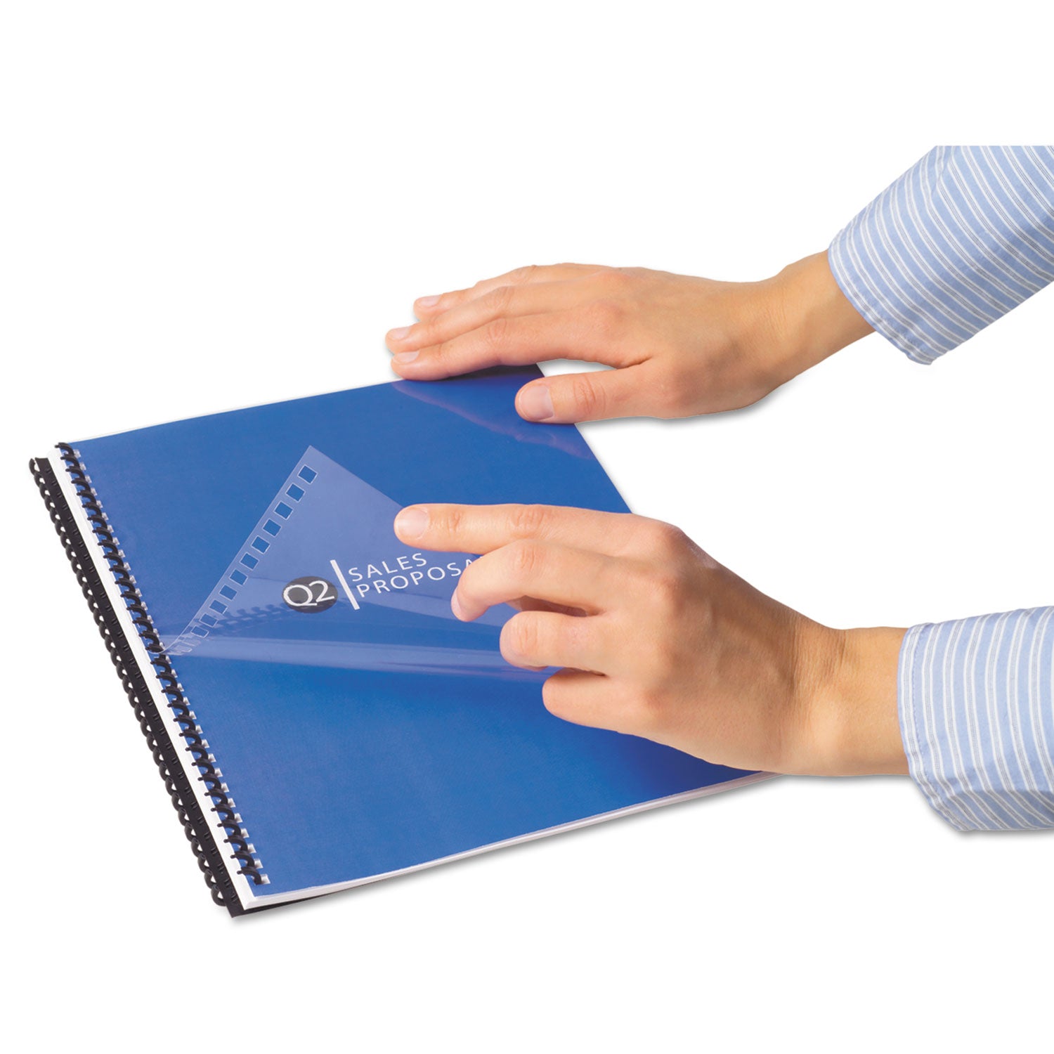 GBC® ProClick Pre-Punched Cover, Clear, 11.75 x 8.5, Punched, 25/Pack