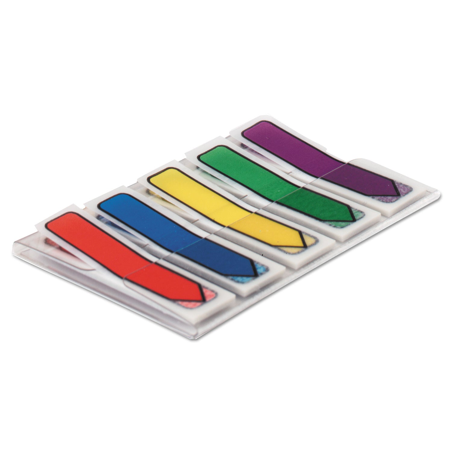 Post-it® Flags Arrow 0.5" Page Flags, Blue/Green/Purple/Red/Yellow, 20/Color, 100/Pack