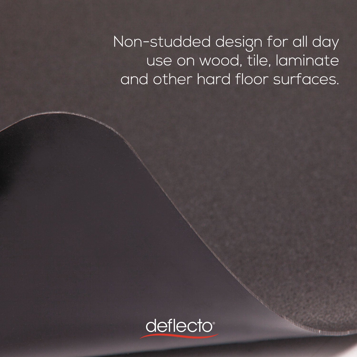 deflecto® EconoMat All Day Use Chair Mat for Hard Floors, Flat Packed, 45 x 53, Black