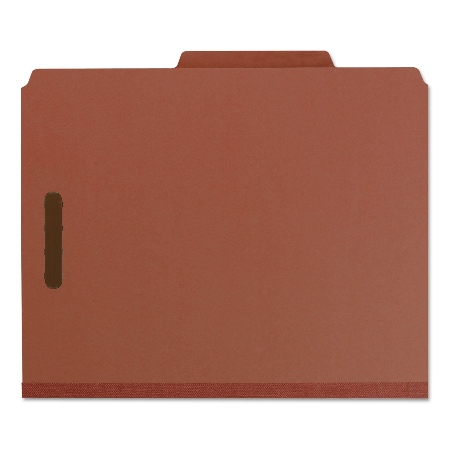 Smead Recycled Pressboard Classification Folders, 2" Expansion, 1 Divider, 4 Fasteners, Letter Size, Red Exterior, 10/Box