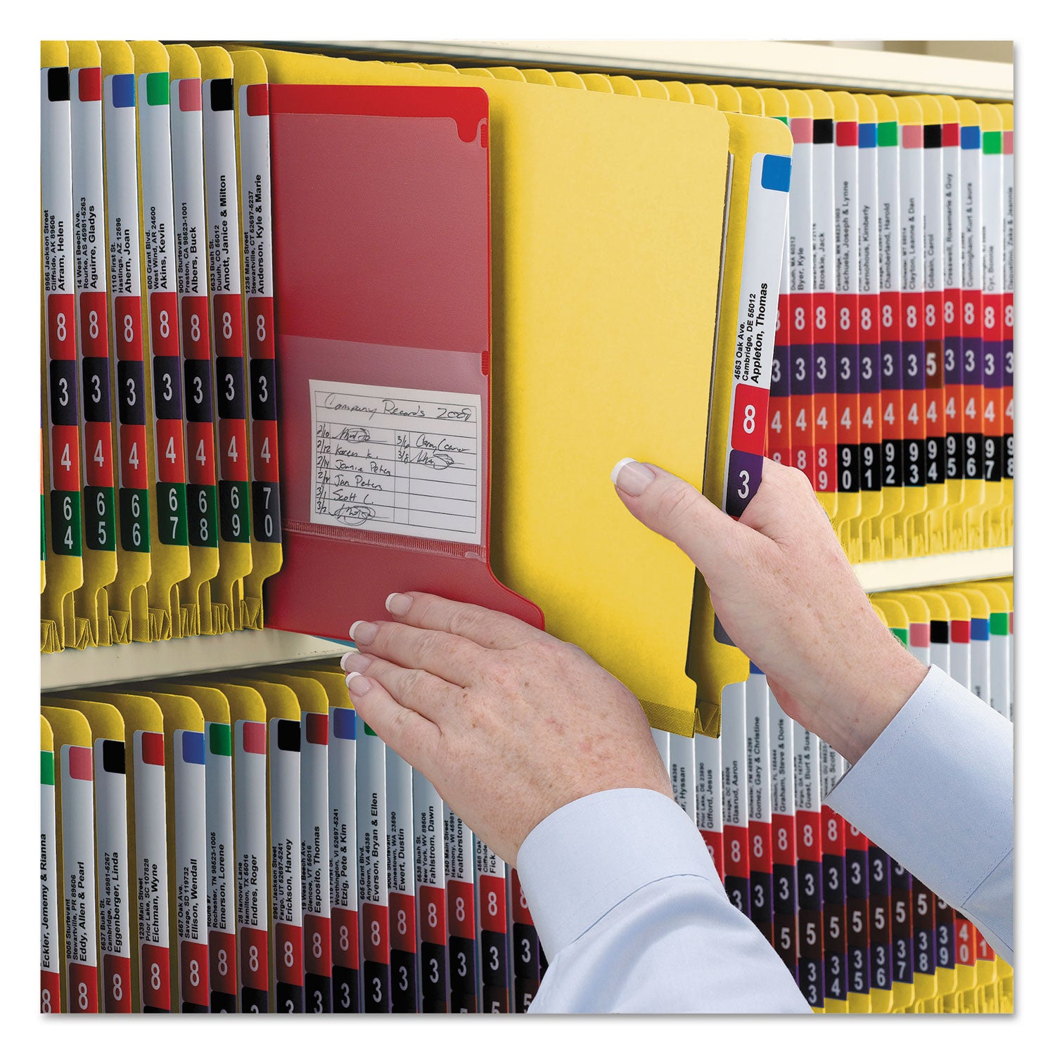 Smead End Tab Pressboard Classification Folders, Six SafeSHIELD Fasteners, 2" Expansion, 2 Dividers, Letter Size, Yellow, 10/Box
