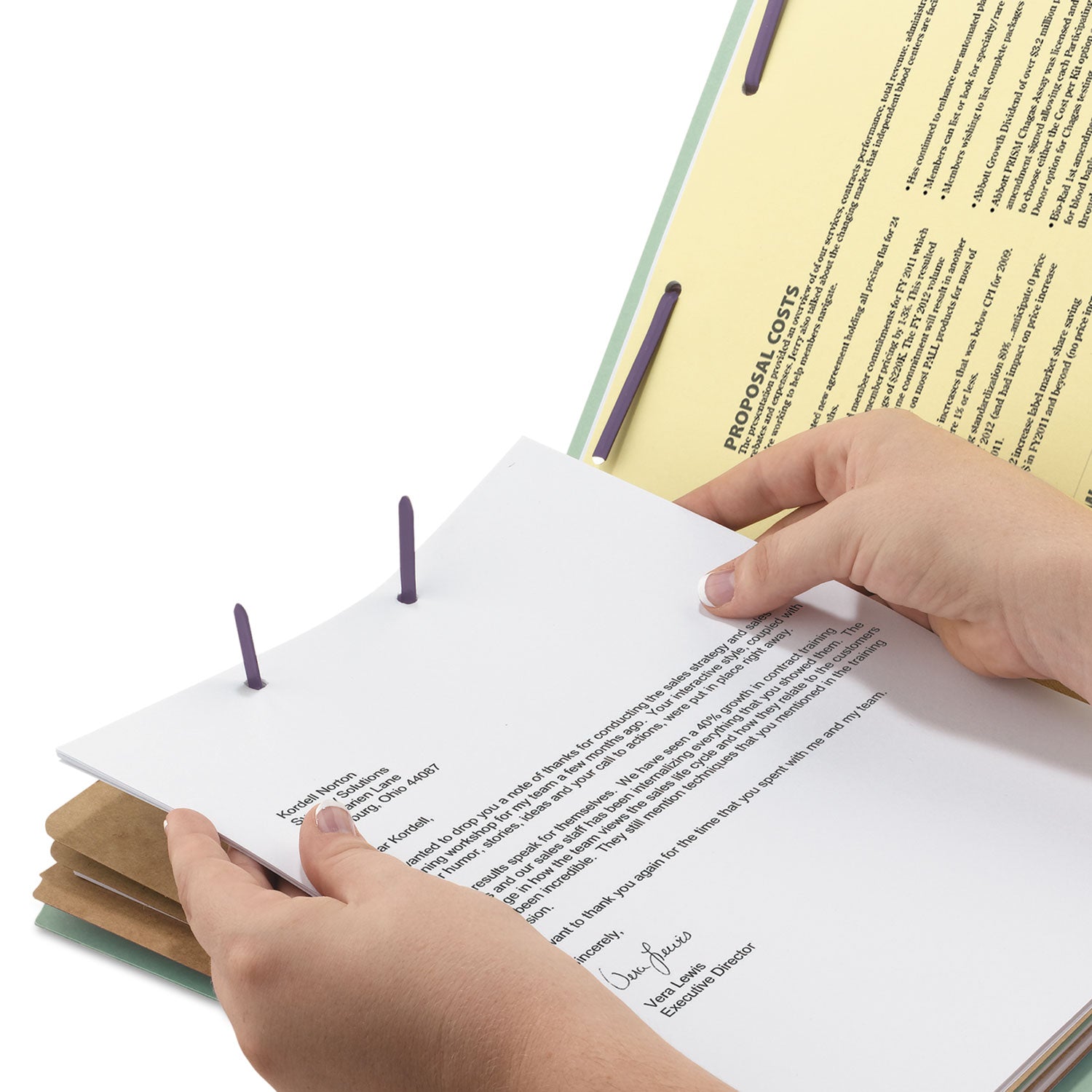 Smead Pressboard Classification Folders, Eight SafeSHIELD Fasteners, 2/5-Cut Tabs, 3 Dividers, Legal Size, Gray-Green, 10/Box