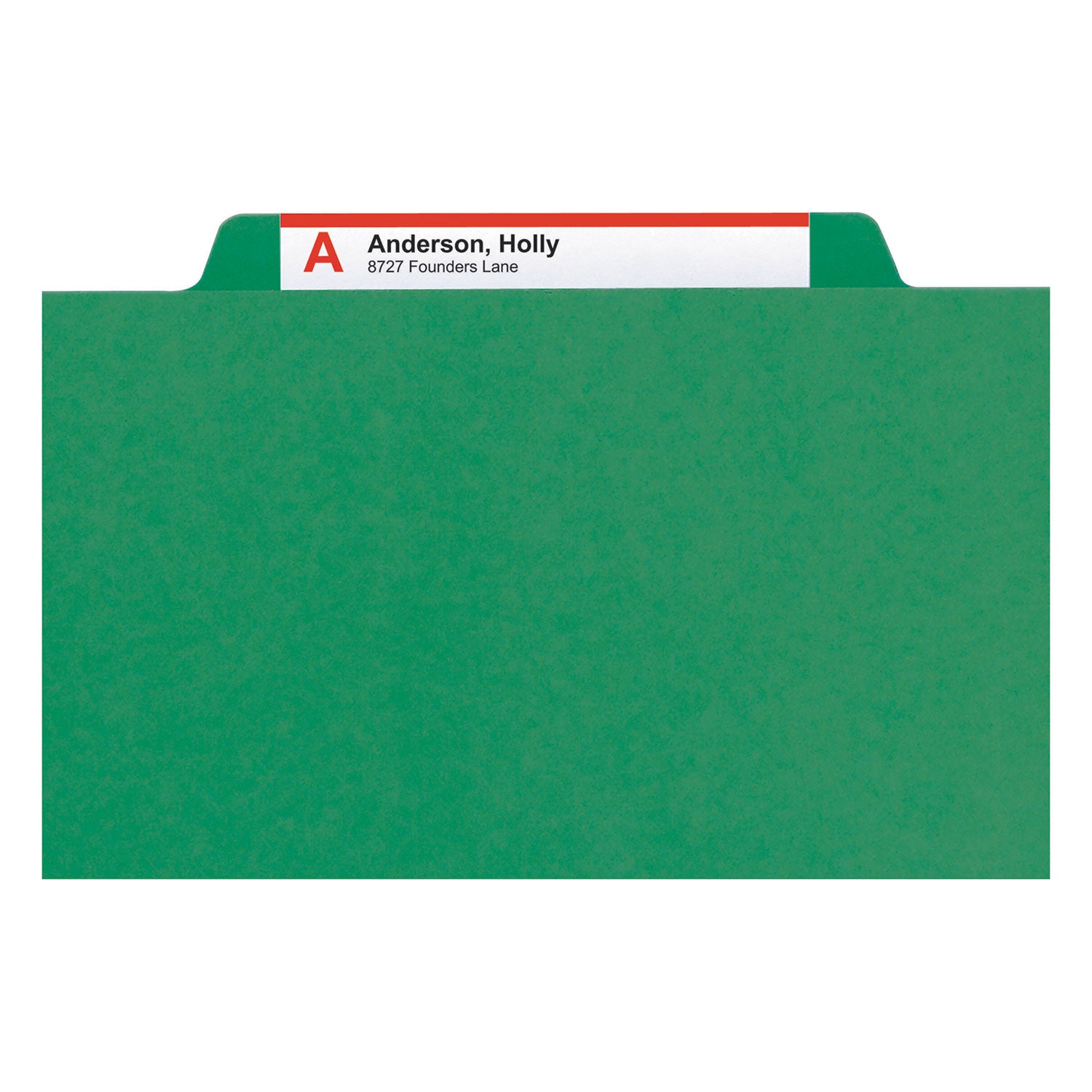 Smead 6-Section Pressboard Top Tab Pocket Classification Folders, 6 SafeSHIELD Fasteners, 2 Dividers, Legal Size, Green, 10/Box
