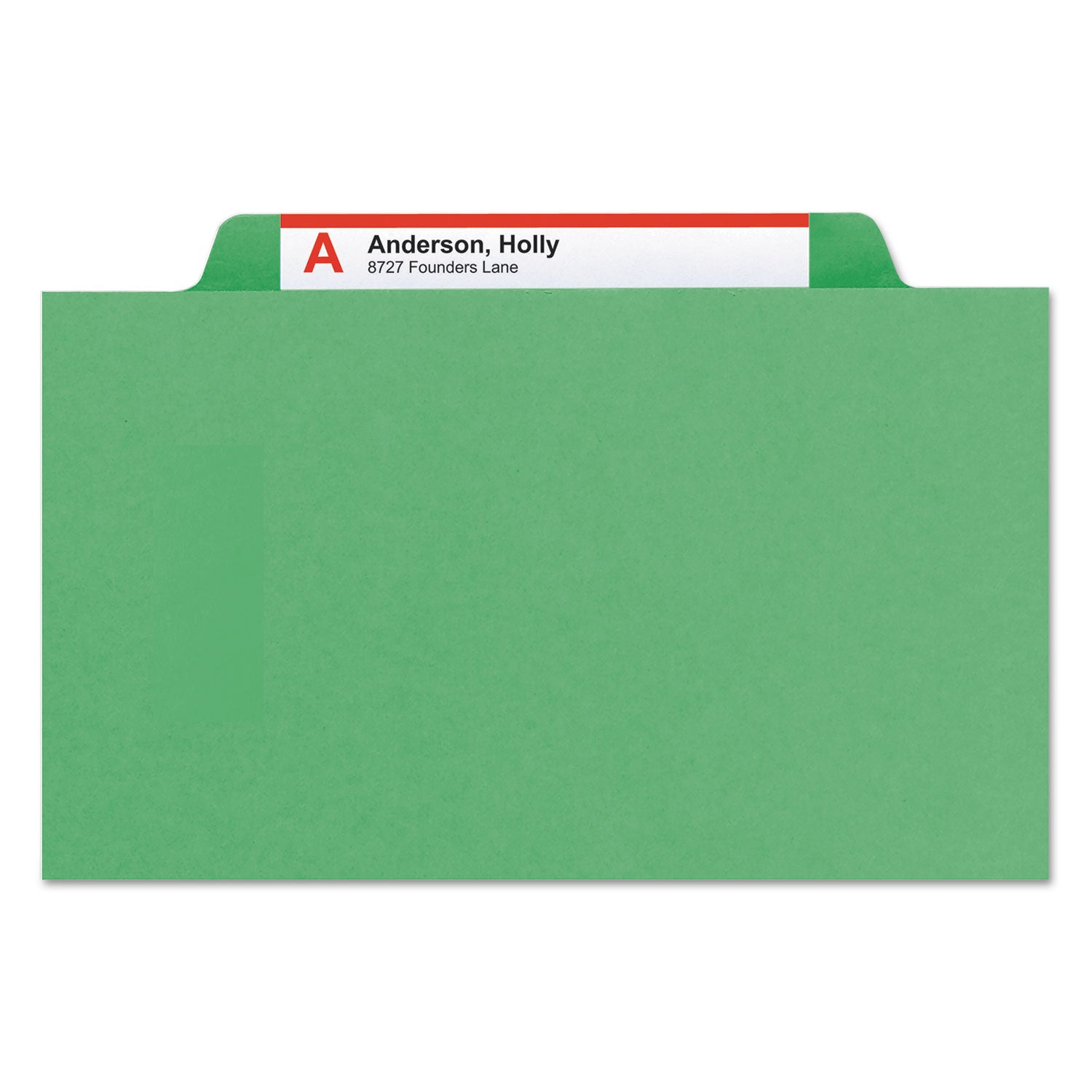 Smead Top Tab Classification Folders, Six SafeSHIELD Fasteners, 2" Expansion, 2 Dividers, Letter Size, Green Exterior, 10/Box