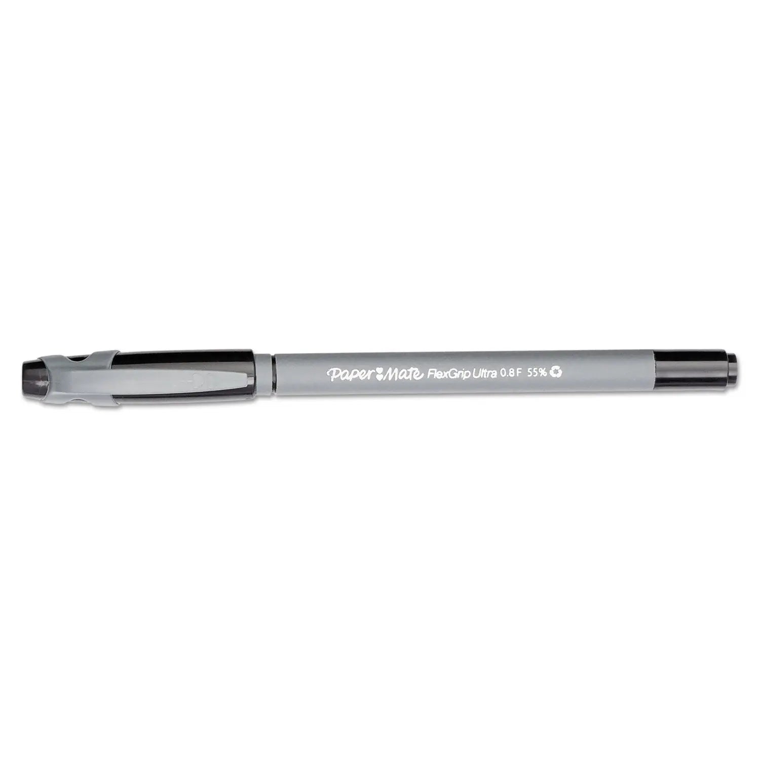 FlexGrip Ultra Recycled Ballpoint Pen, Stick, Fine 0.8 mm, Black Ink, Gray Barrel, Dozen Paper Mate® Flipcost