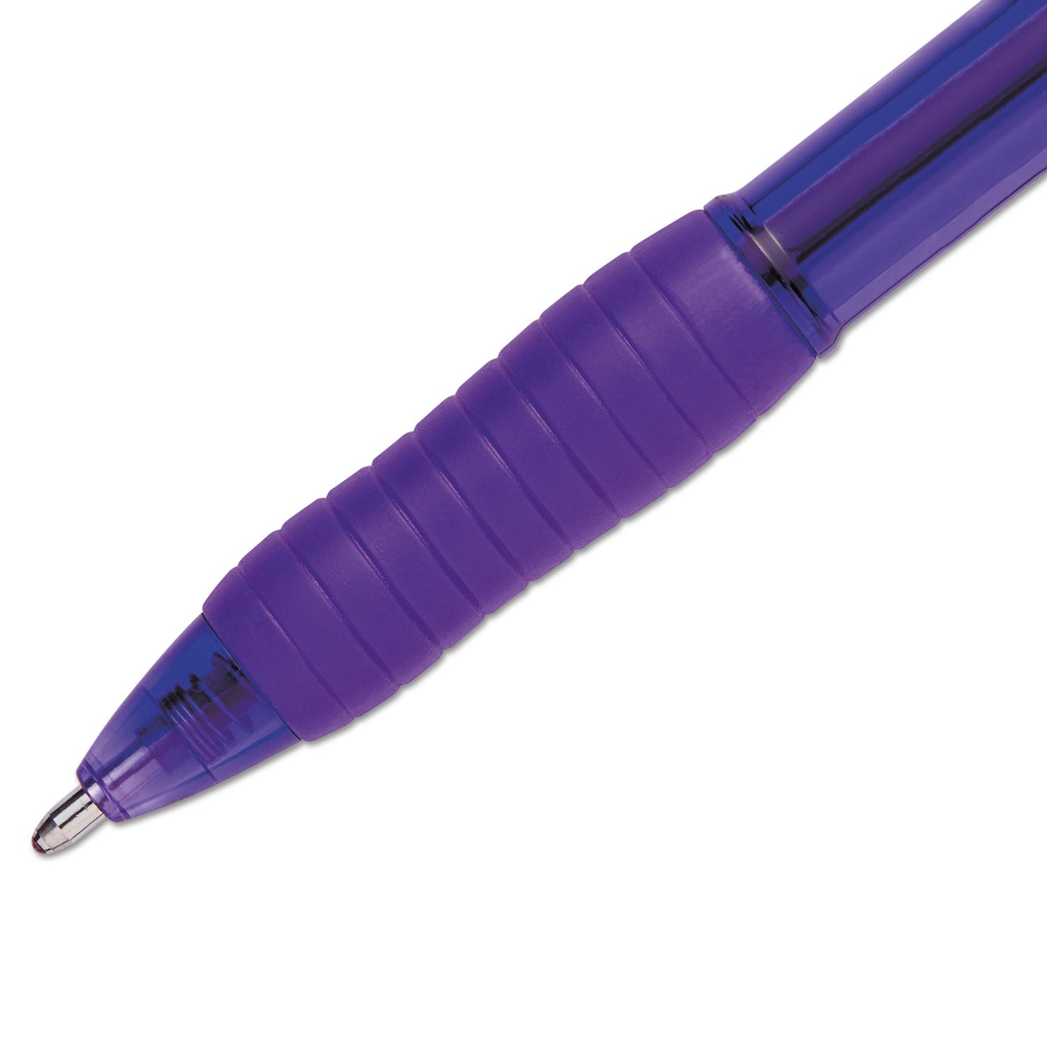 Paper Mate® Profile Ballpoint Pen, Retractable, Bold 1.4 mm, Purple Ink, Translucent Purple Barrel, Dozen