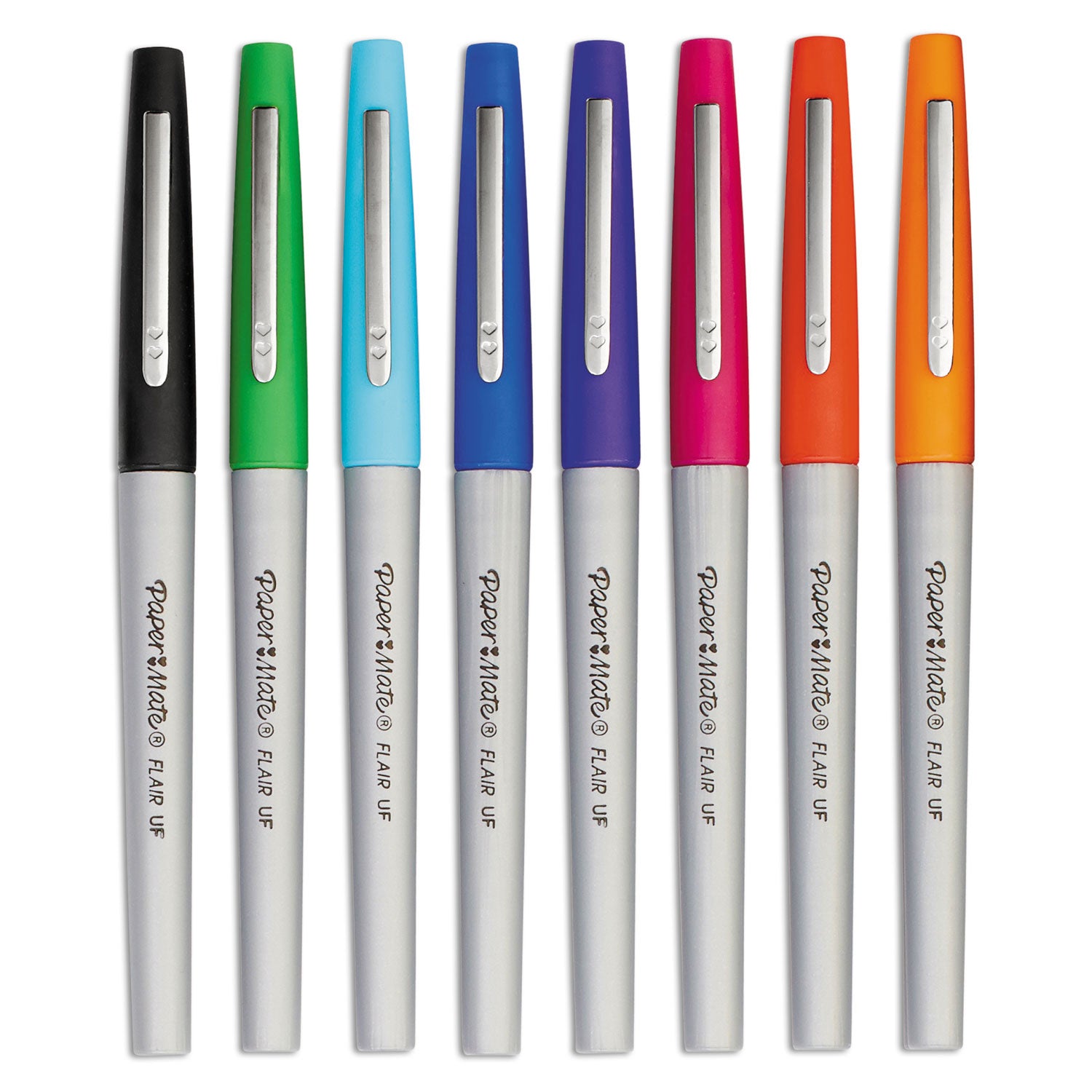 Paper Mate® Flair Felt Tip Porous Point Pen, Stick, Ultra-Fine 0.4 mm, Assorted Ink and Barrel Colors, 8/Pack