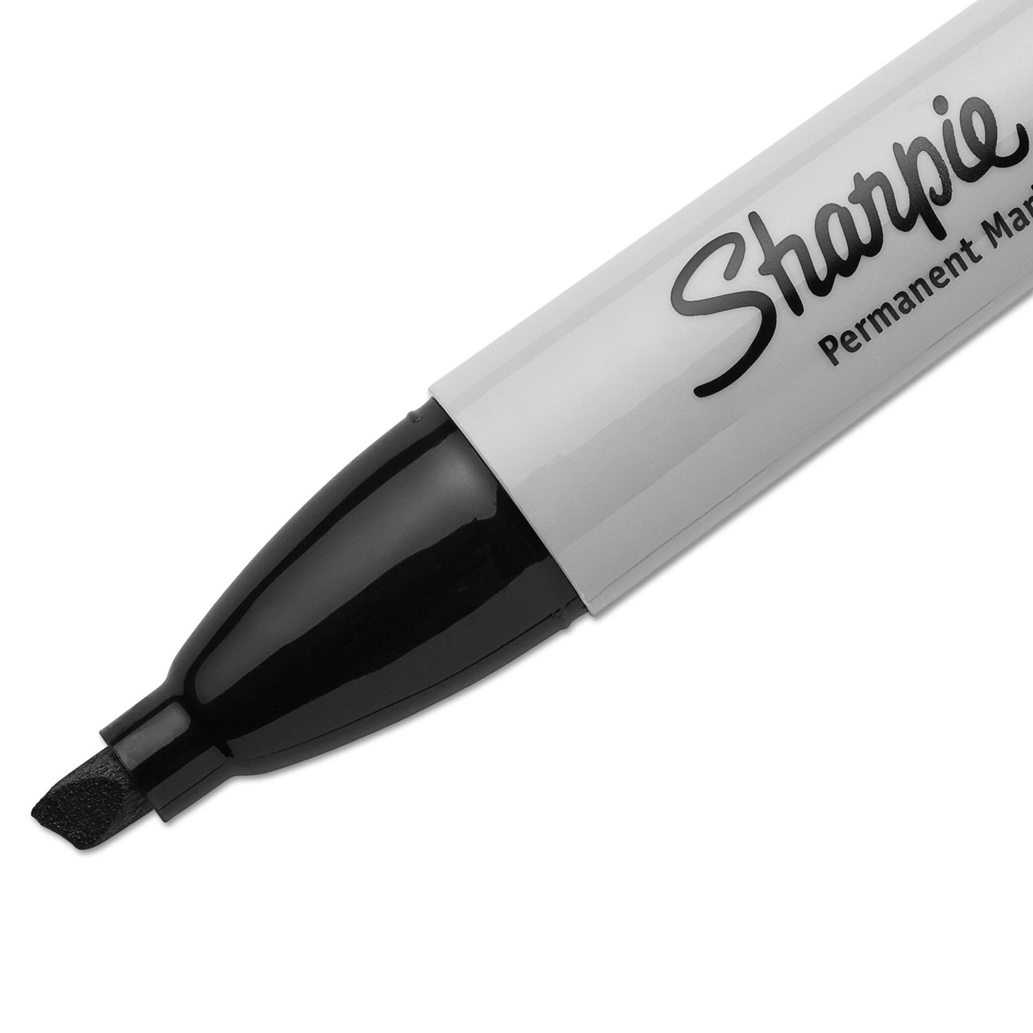Sharpie® Chisel Tip Permanent Marker, Medium Chisel Tip, Black, 4/pack
