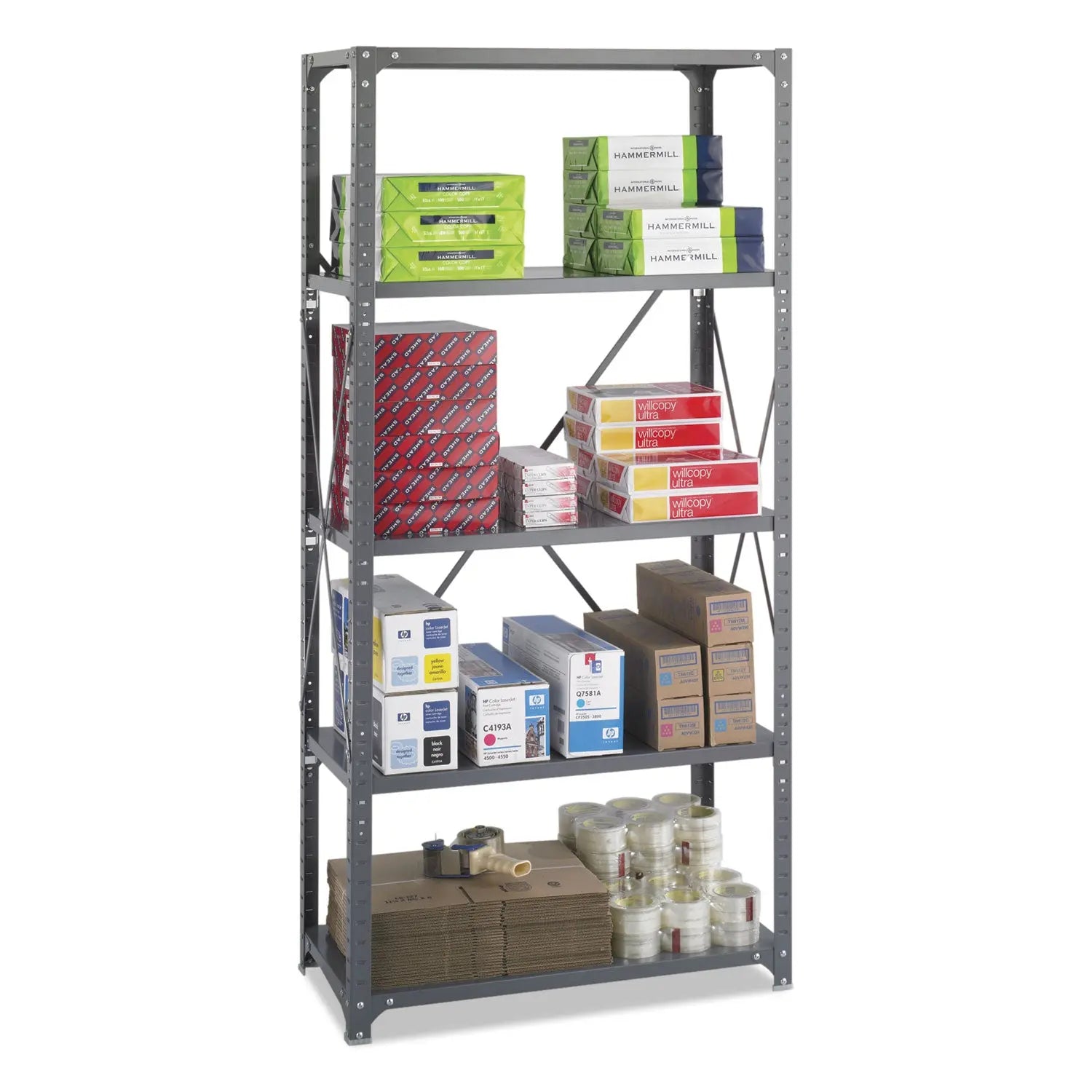 Commercial Steel Shelving Unit, Five-Shelf, 36w x 18d x 75h, Dark Gray Safco® Flipcost