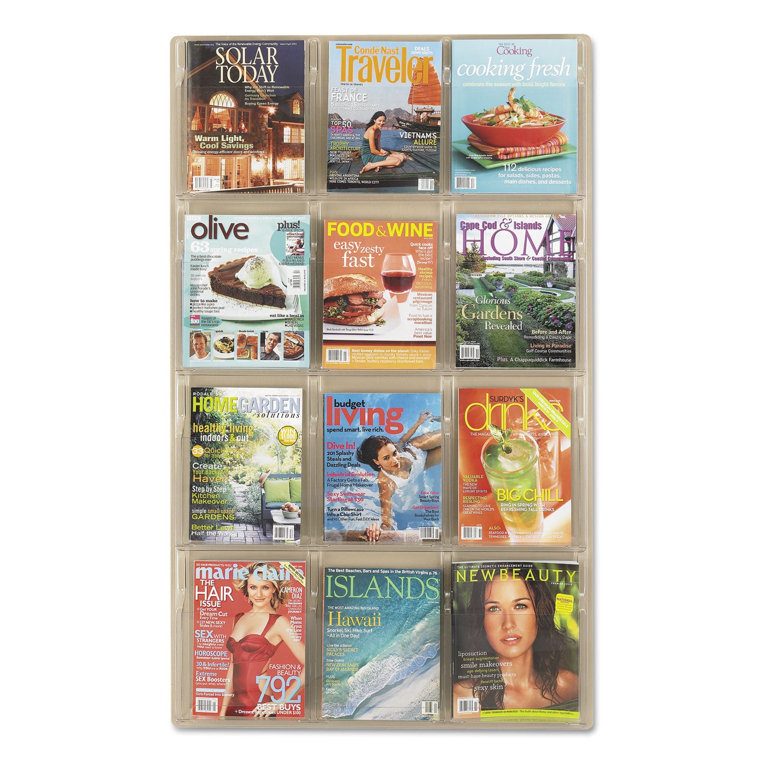 Safco® Reveal Clear Literature Displays, 12 Compartments, 30w X 2d X 49h, Clear