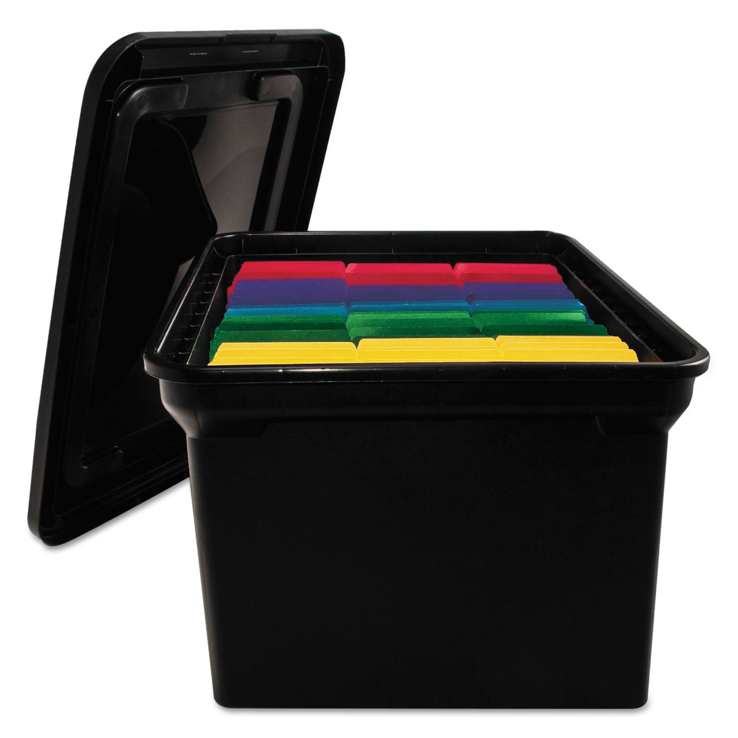 Advantus File Tote with Lid, Letter/Legal Files, 14.25" x 18" x 10.88", Black