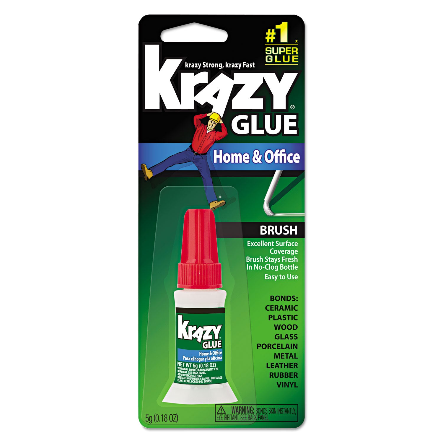 Krazy Glue® All Purpose Brush-On Krazy Glue, 0.18 Oz, Dries Clear