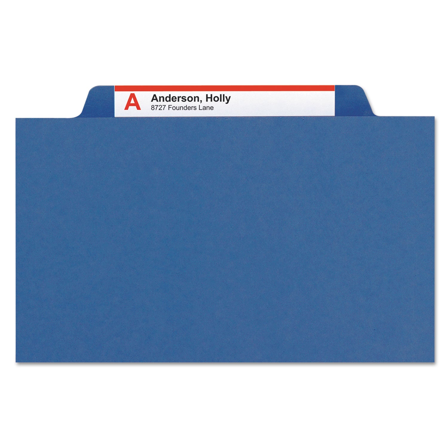 Smead Expanding Recycled Heavy Pressboard Folders, 1/3-Cut Tabs: Assorted, Letter Size, 1" Expansion, Dark Blue, 25/Box