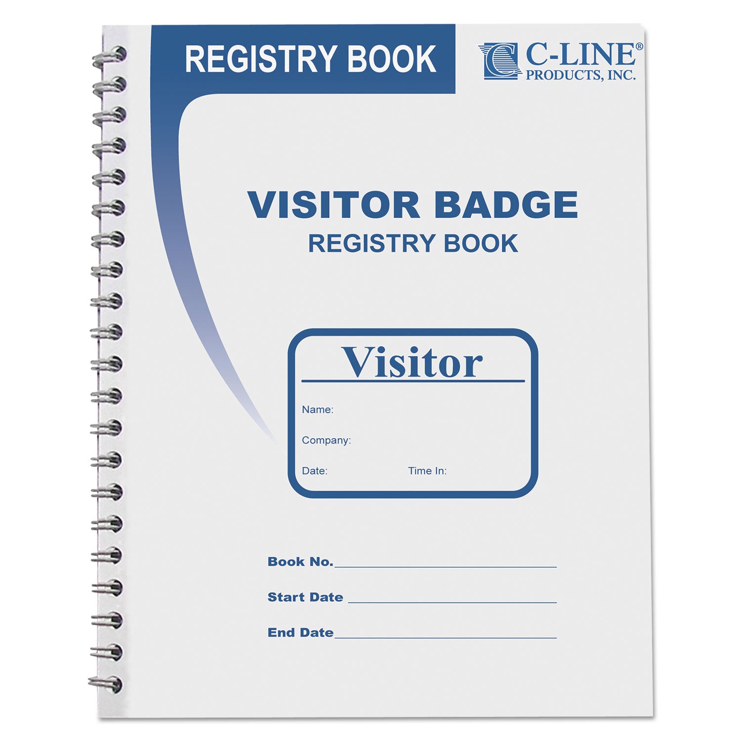 C-Line® Visitor Badges With Registry Log, 3 5/8 X 1 7/8, White, 150 Badges/box