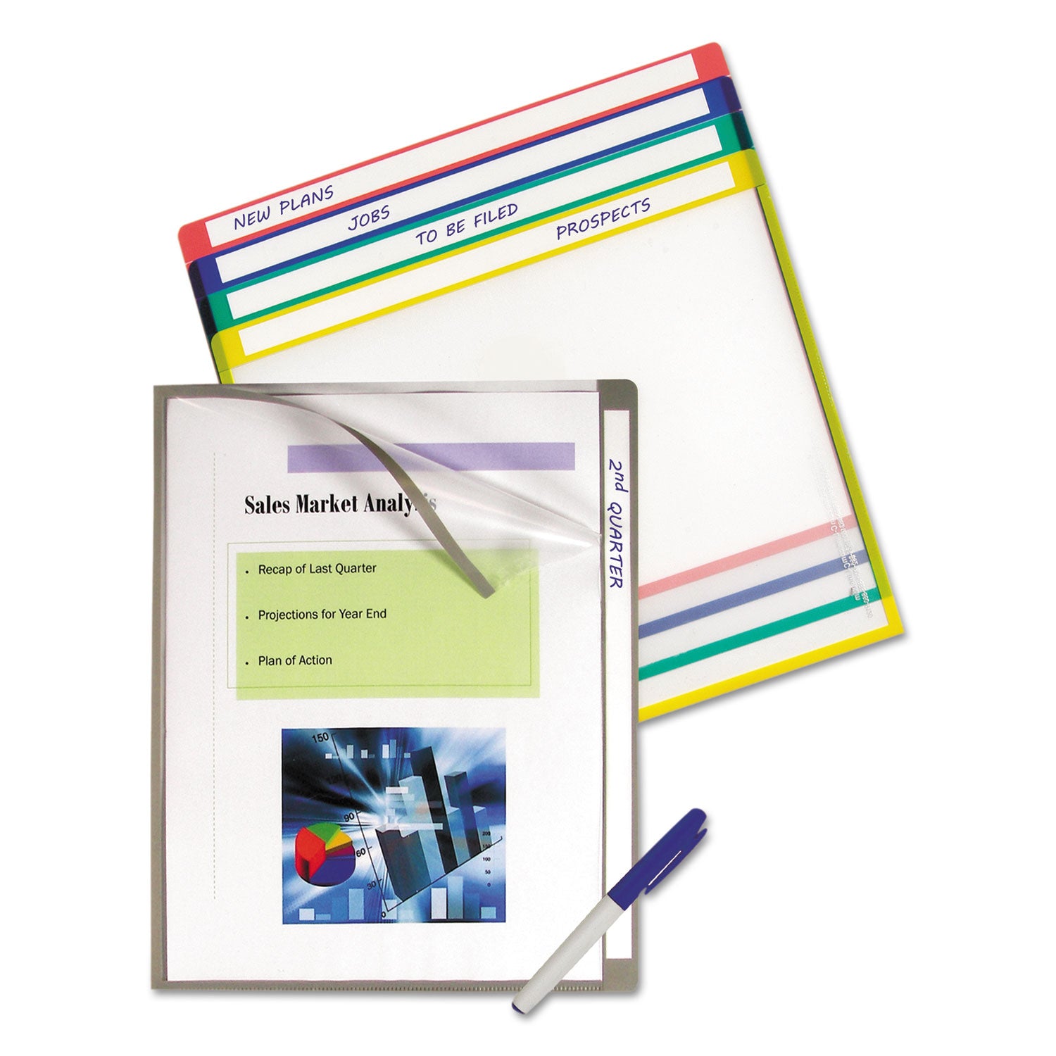 C-Line® Write-On Project Folders, Straight Tab, Letter Size, Assorted Colors, 25/box