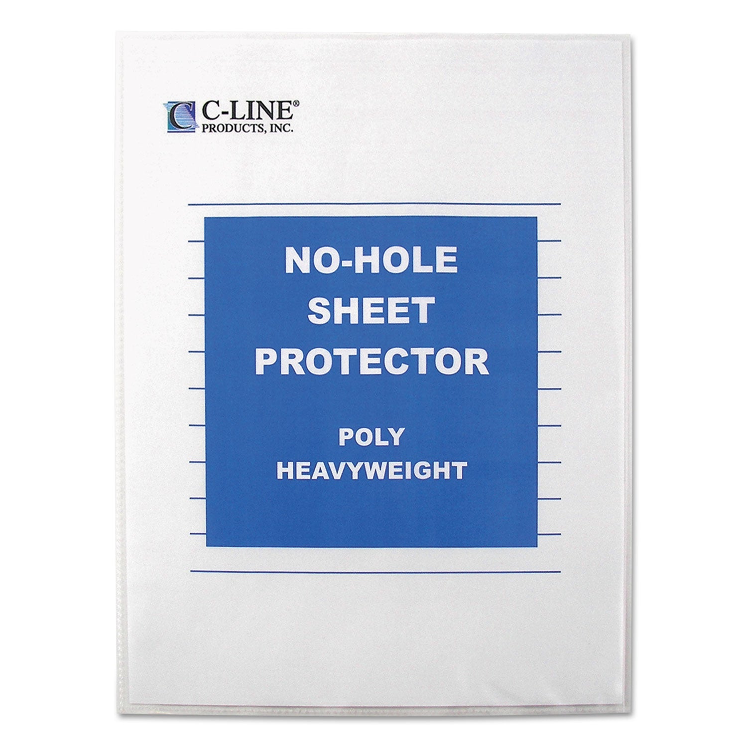 C-Line® Top-Load No-Hole Sheet Protectors, Heavyweight, Clear, 2" Capacity, 25/Box
