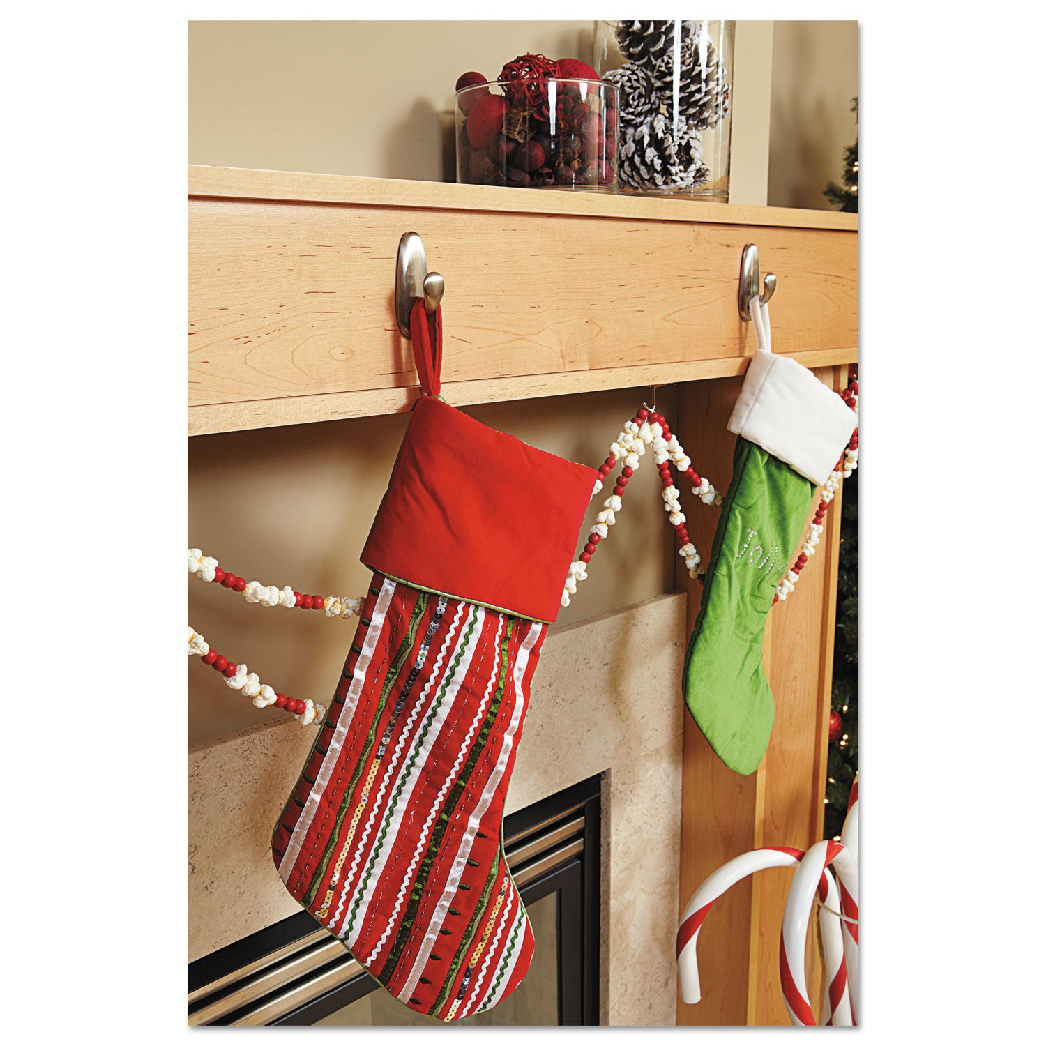 Command™ Adhesive Mount Metal Hook, Medium, Brushed Nickel Finish, 3 lb Capacity, 1 Hook and 2 Strips