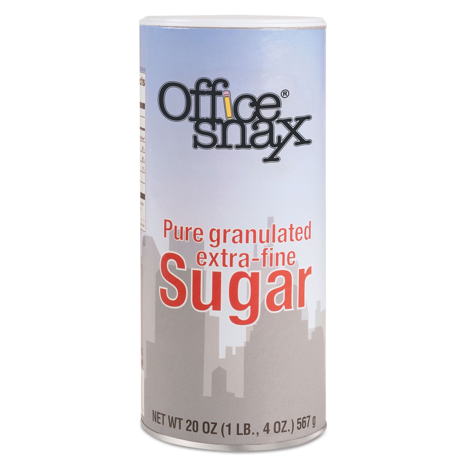 Office Snax® Sugar Canister, 20 oz Reclosable Canister, 3/Pack