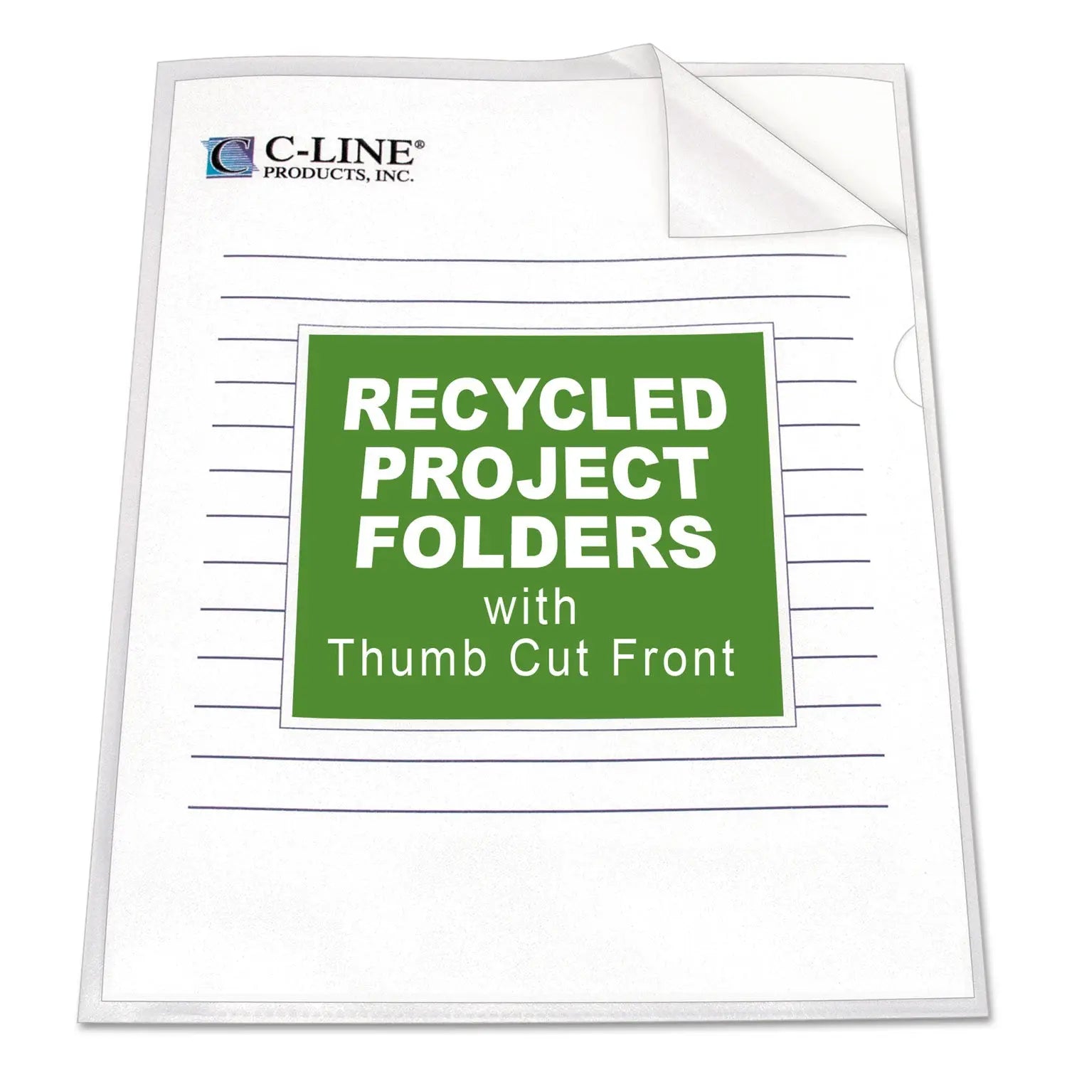 Poly Project Folders, Letter Size, Clear, 25/Box C-Line® Flipcost