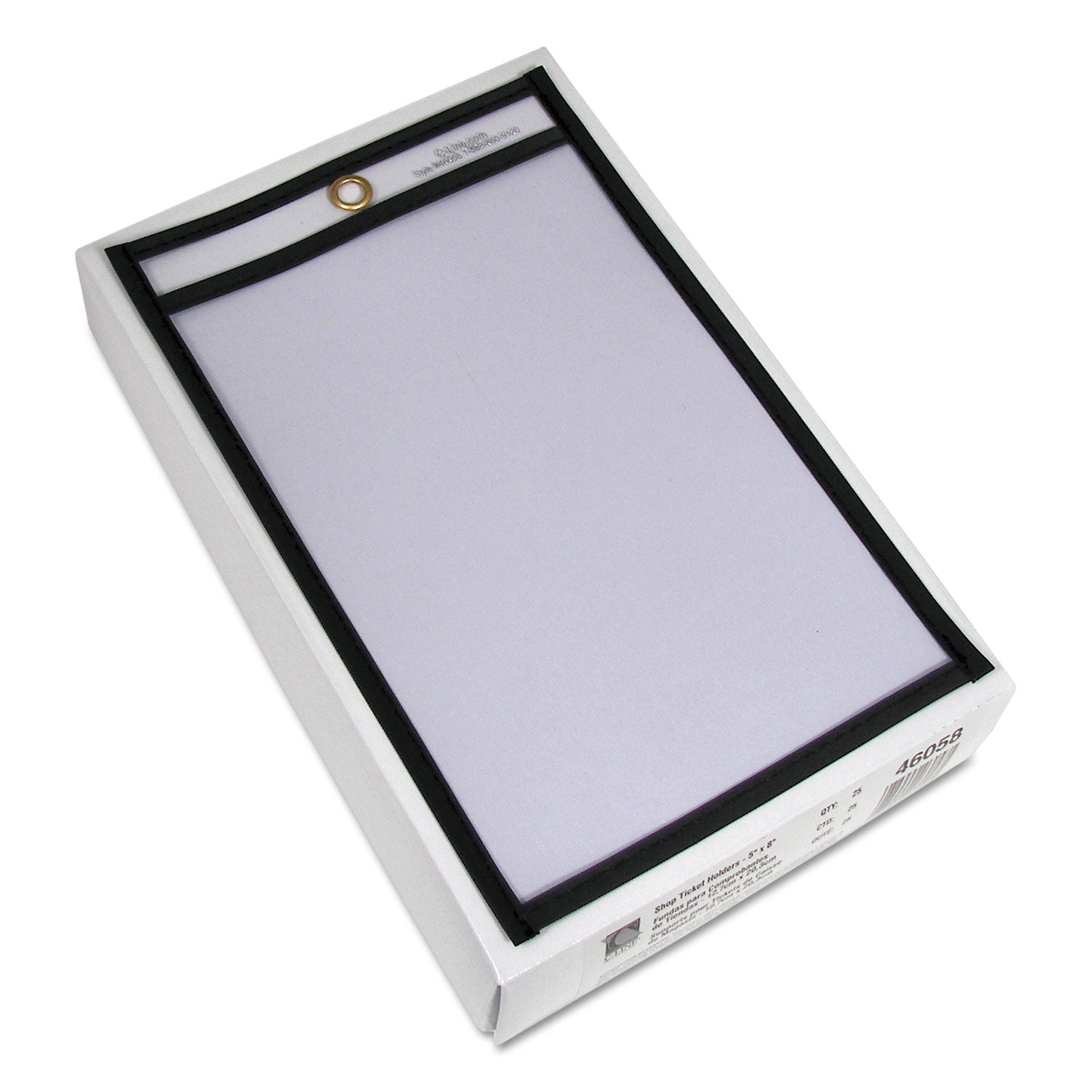 C-Line® Shop Ticket Holders, Stitched, Both Sides Clear, 25 Sheets, 5 X 8, 25/box