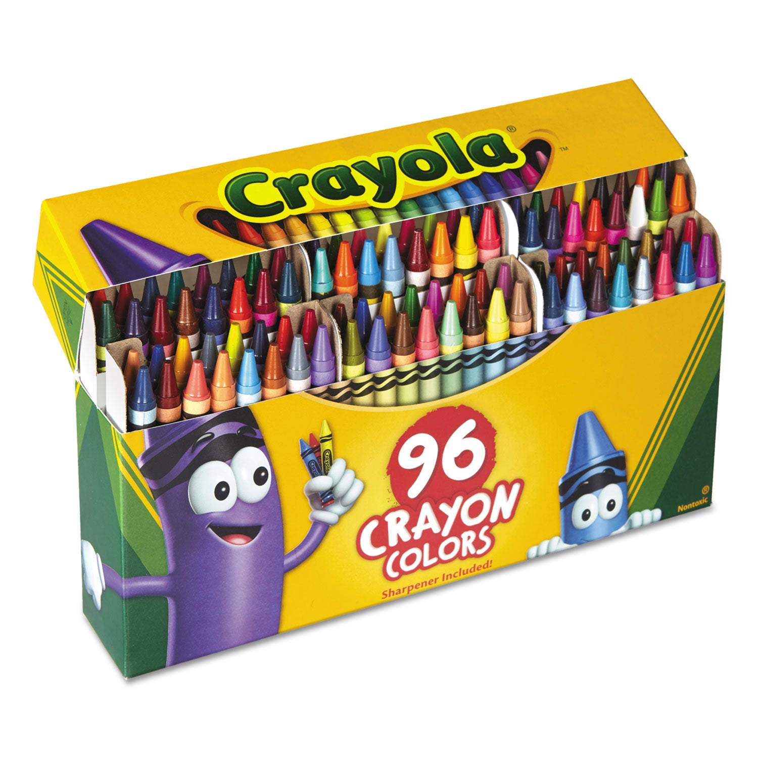 Crayola® Classic Color Crayons In Flip-Top Pack With Sharpener, 96 Colors/pack