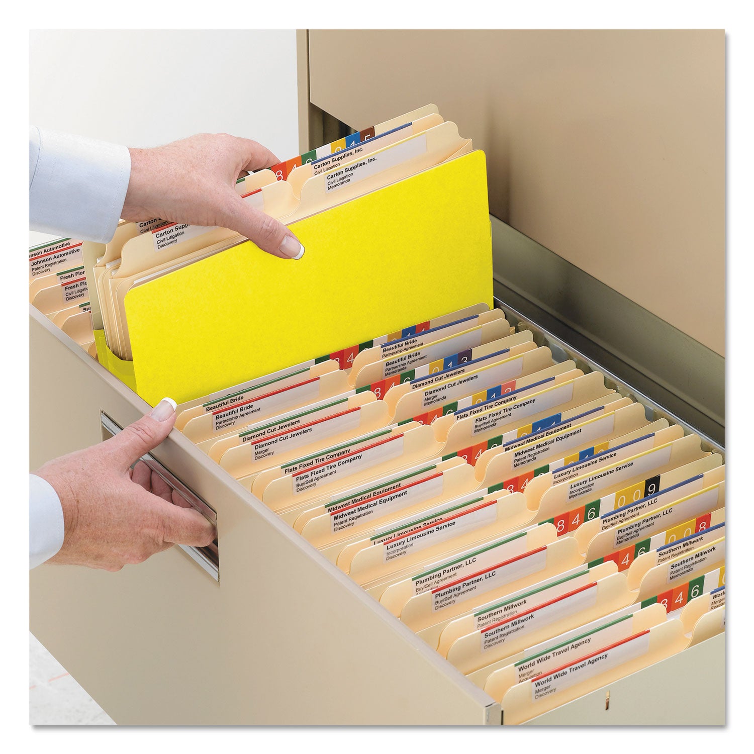 Smead Colored File Pockets, 5.25" Expansion, Letter Size, Yellow