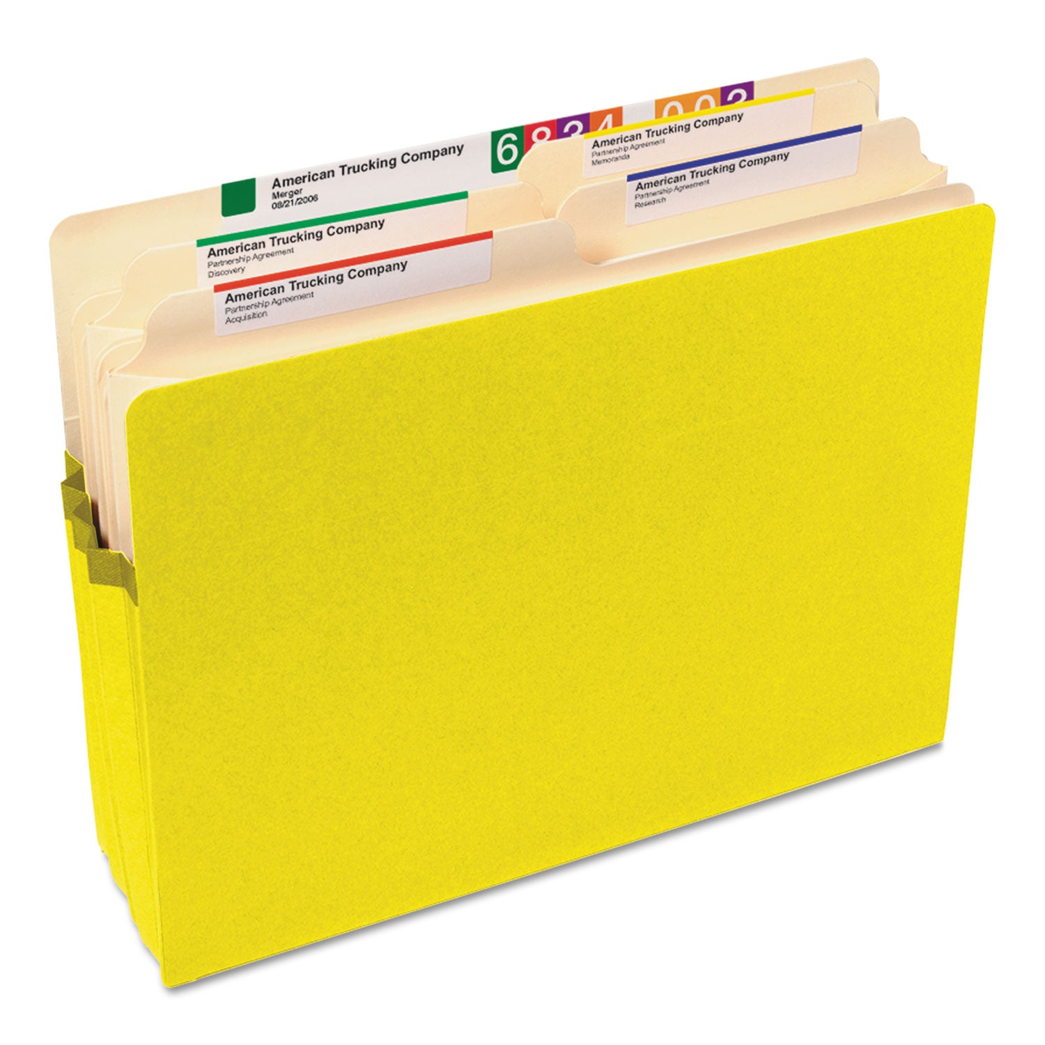 Smead Colored File Pockets, 5.25" Expansion, Letter Size, Yellow