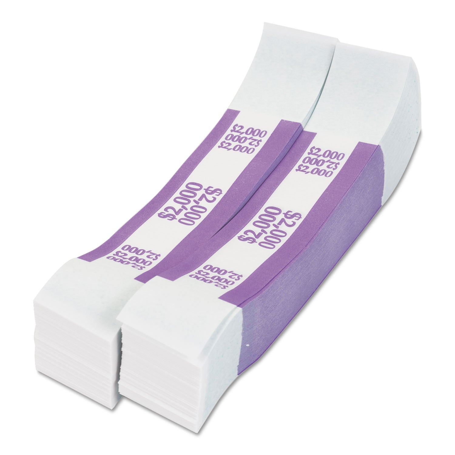 Pap-R Products Currency Straps, Violet, $2,000 In $20 Bills, 1000 Bands/pack