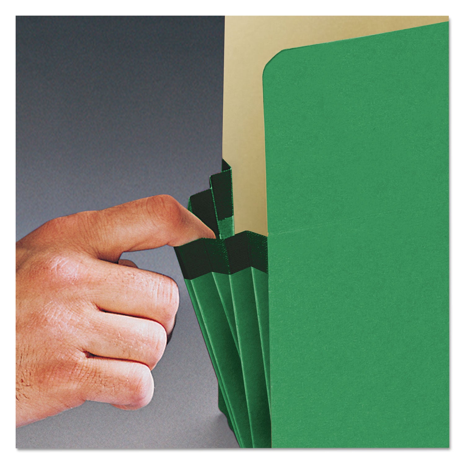 Smead Colored File Pockets, 3.5" Expansion, Legal Size, Green