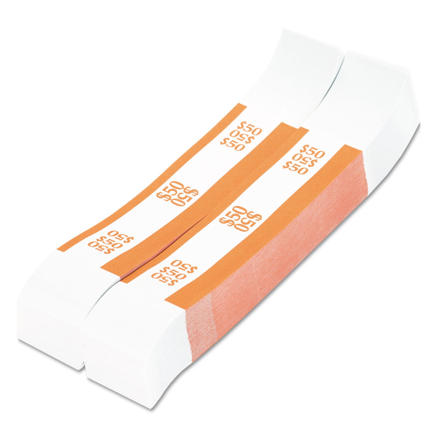 Pap-R Products Currency Straps, Orange, $50 In Dollar Bills, 1000 Bands/pack