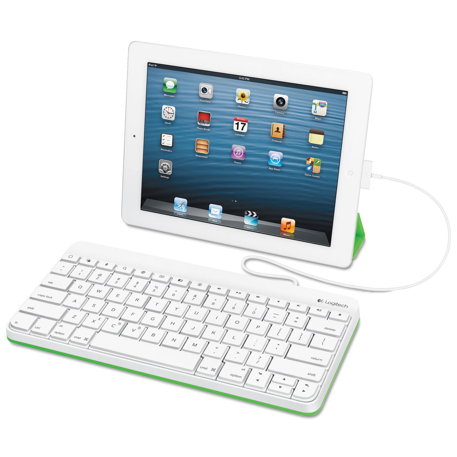 Logitech® Wired Keyboard for iPad, Apple Lightning, White