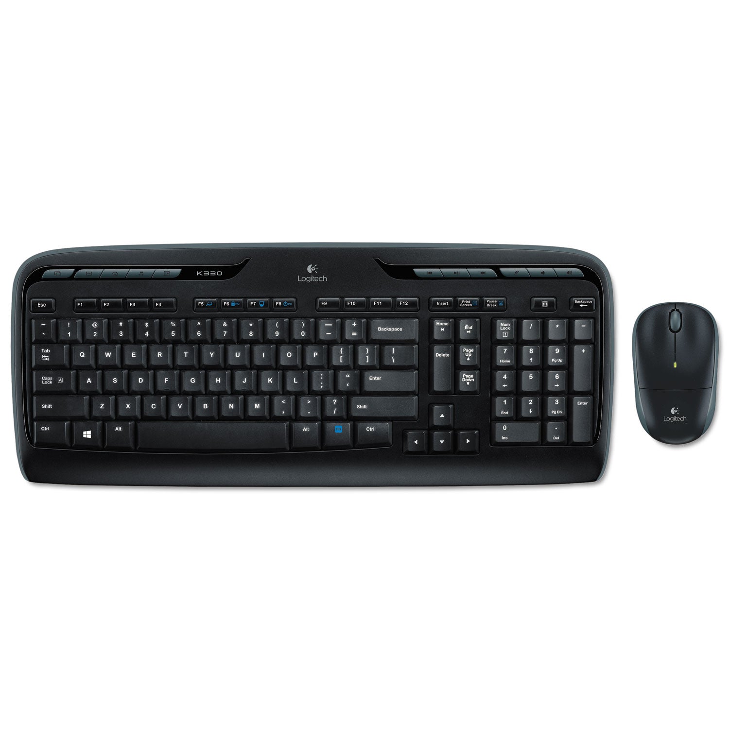 Logitech® Mk320 Wireless Keyboard + Mouse Combo, 2.4 Ghz Frequency/30 Ft Wireless Range, Black