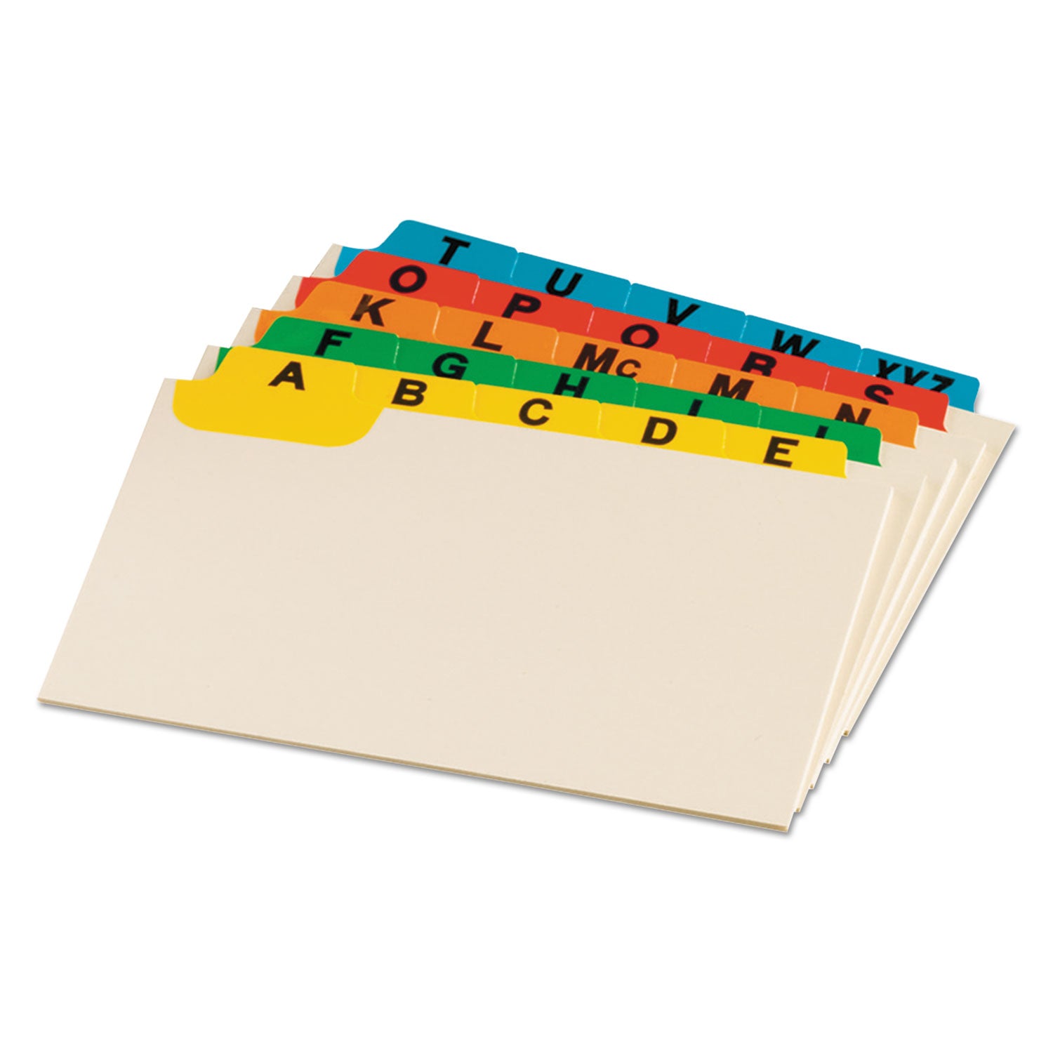 Oxford™ Manila Index Card Guides With Laminated Tabs, 1/5-Cut Top Tab, A To Z, 3 X 5, Manila, 25/set