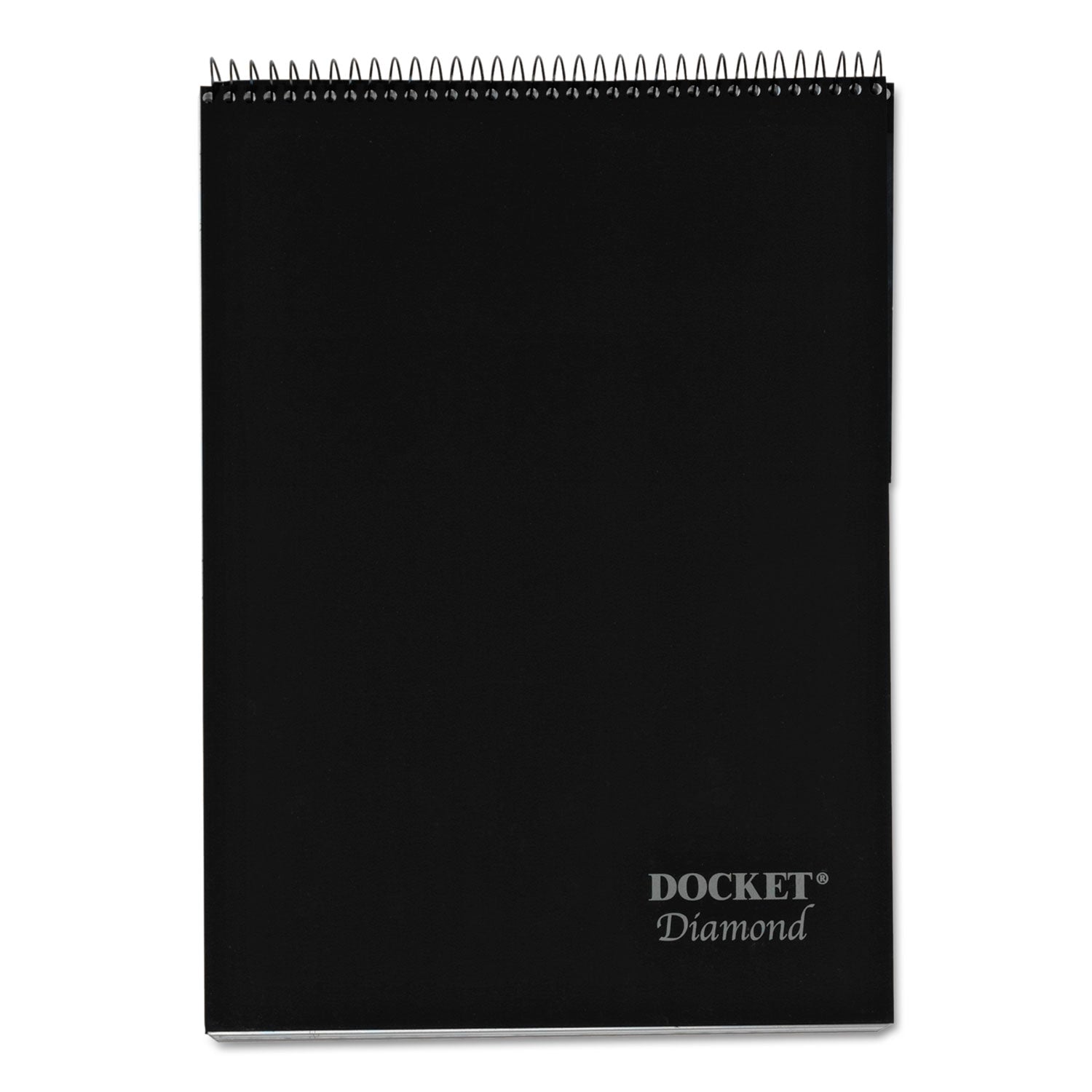 TOPS™ Docket Diamond Top-Wire Ruled Planning Pad, Wide/legal Rule, Black Cover, 60 White 8.5 X 11.75 Sheets