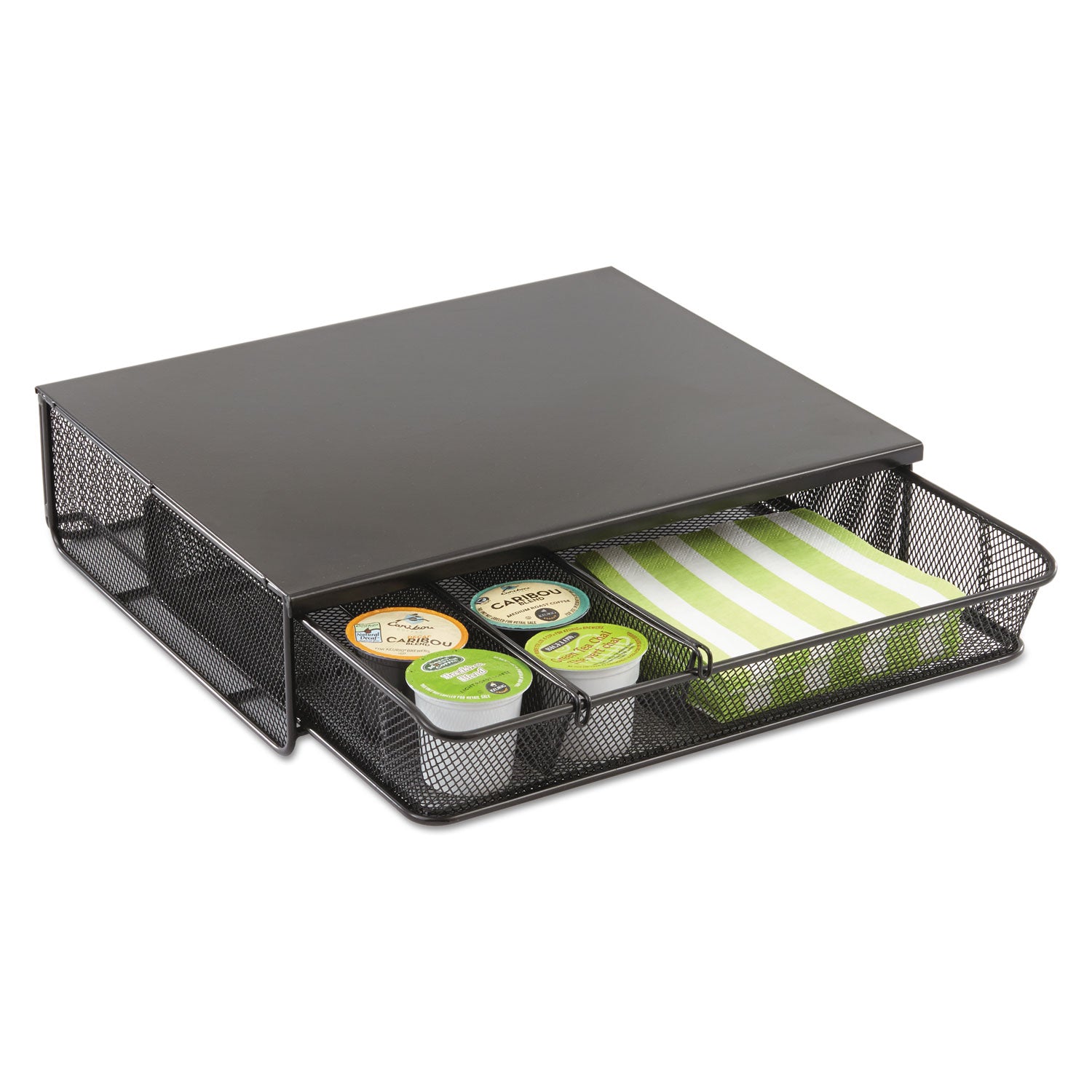 Safco® One Drawer Hospitality Organizer, 5 Compartments, 12.5 x 11.25 x 3.25, Black